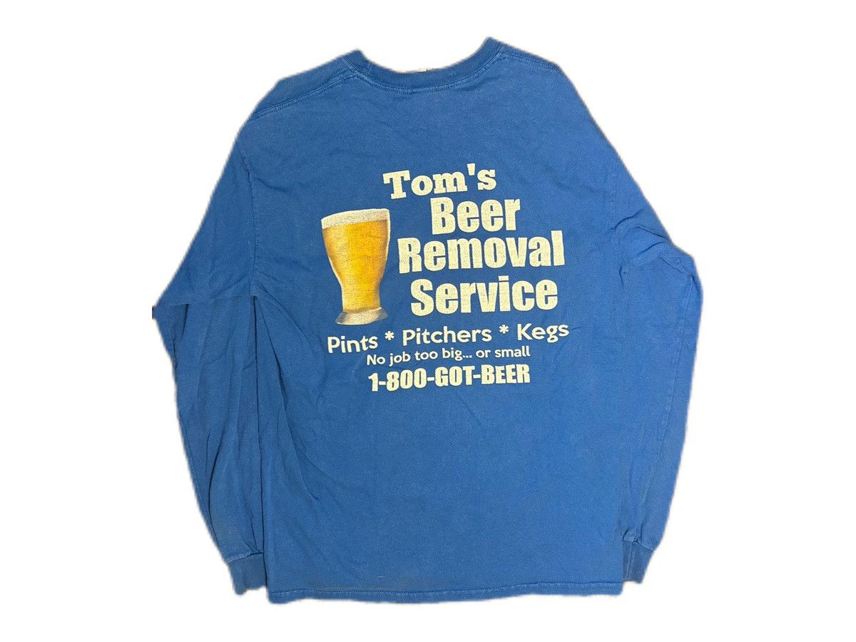 Vintage Funny Tom's Beer Removal Long Sleeve Size US M / EU 48-50 / 2 - 2 Thumbnail