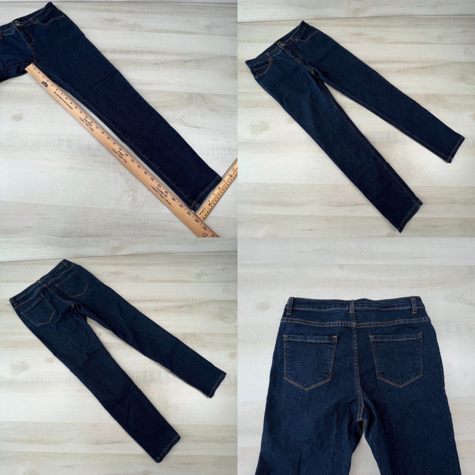 Forever 21 Forever 21 Womens Dark Blue Skinny Jeans 28 Mid Rise Stretch Denim Casual Size 28" / US 6 / IT 42 - 8 Thumbnail