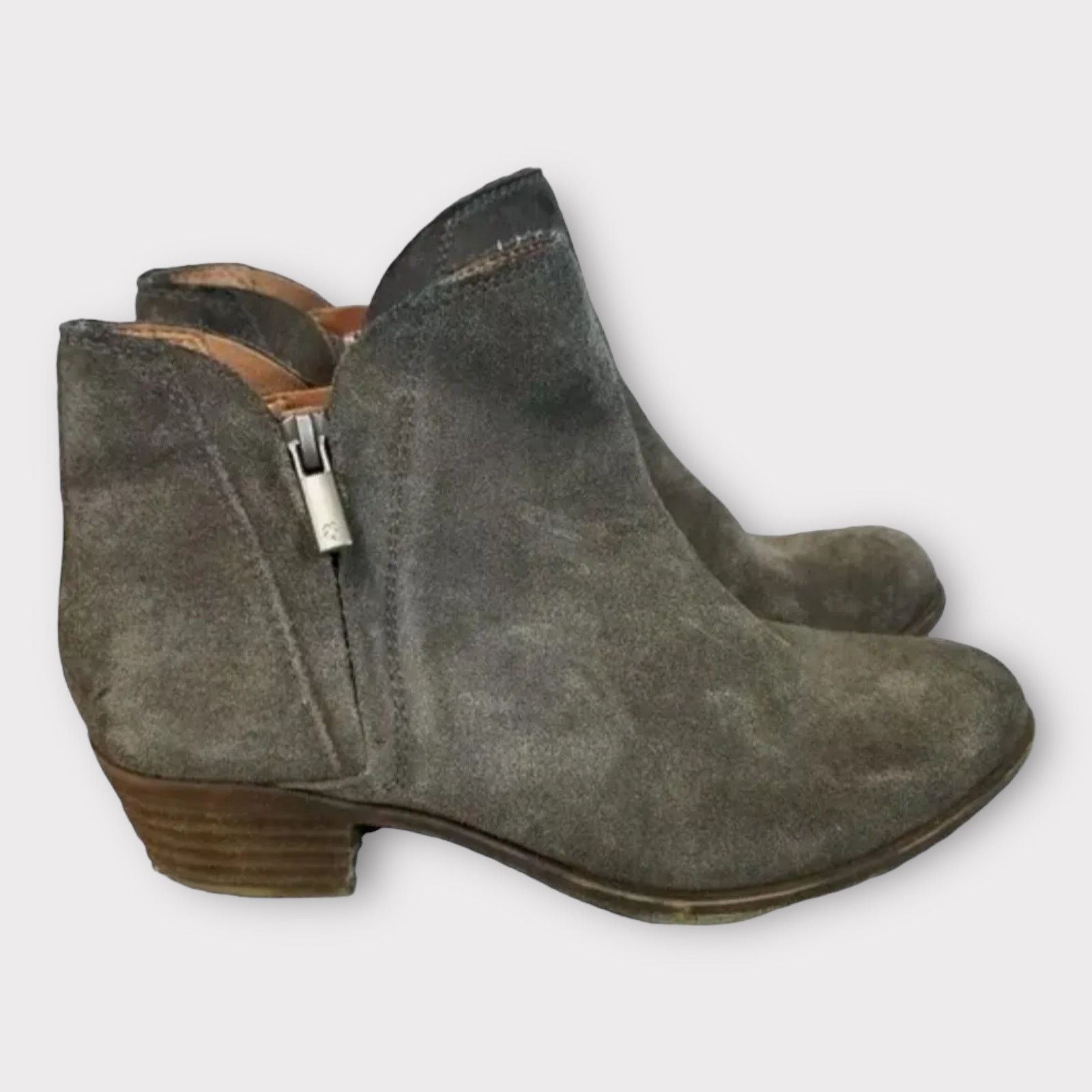 Lucky Brand Lucky Brand | Brenon Gray Suede Distressed Ankle Bootie Size US 9 / IT 39 - 2 Thumbnail
