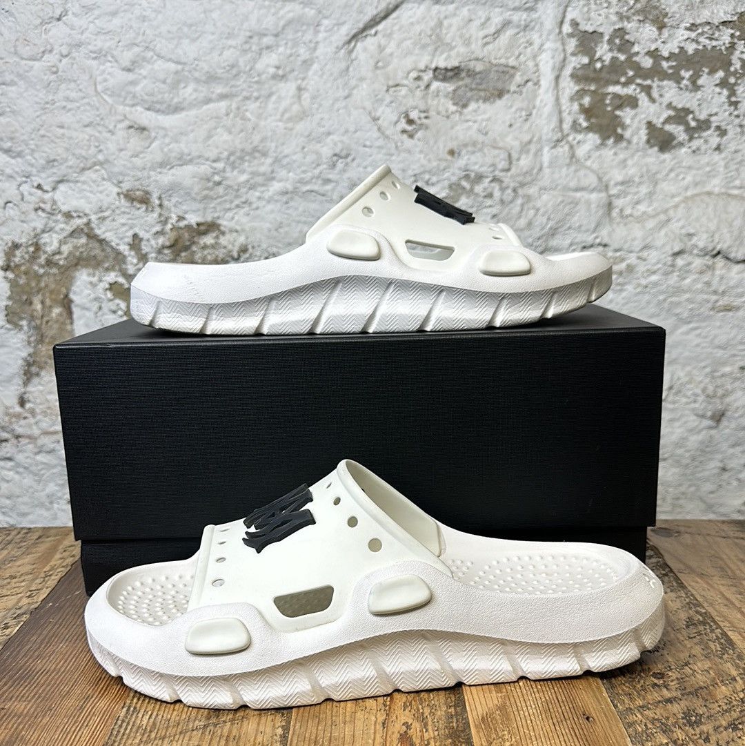 image of Amiri White Am Logo Sandals Size 10, Men's