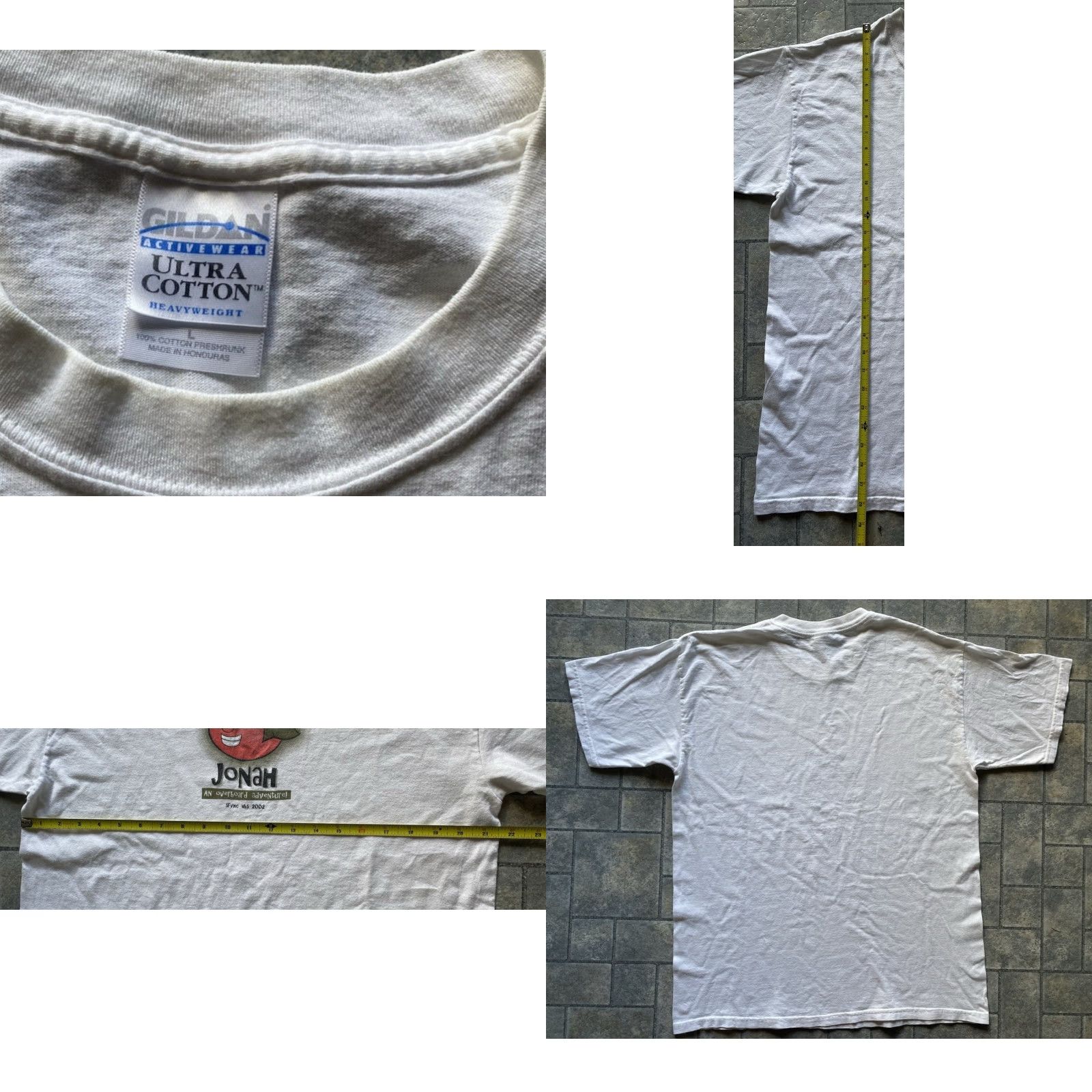 Gildan VINTAGE Veggietales Jonah An Overboard Adventure Shirt White Gildan Adult L Size US L / EU 52-54 / 3 - 8 Thumbnail