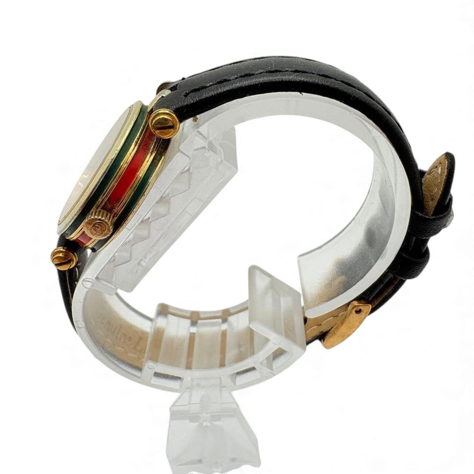 Gucci Gucci - Women Vintage Leather Strap Watch with Gold Size ONE SIZE - 2 Thumbnail