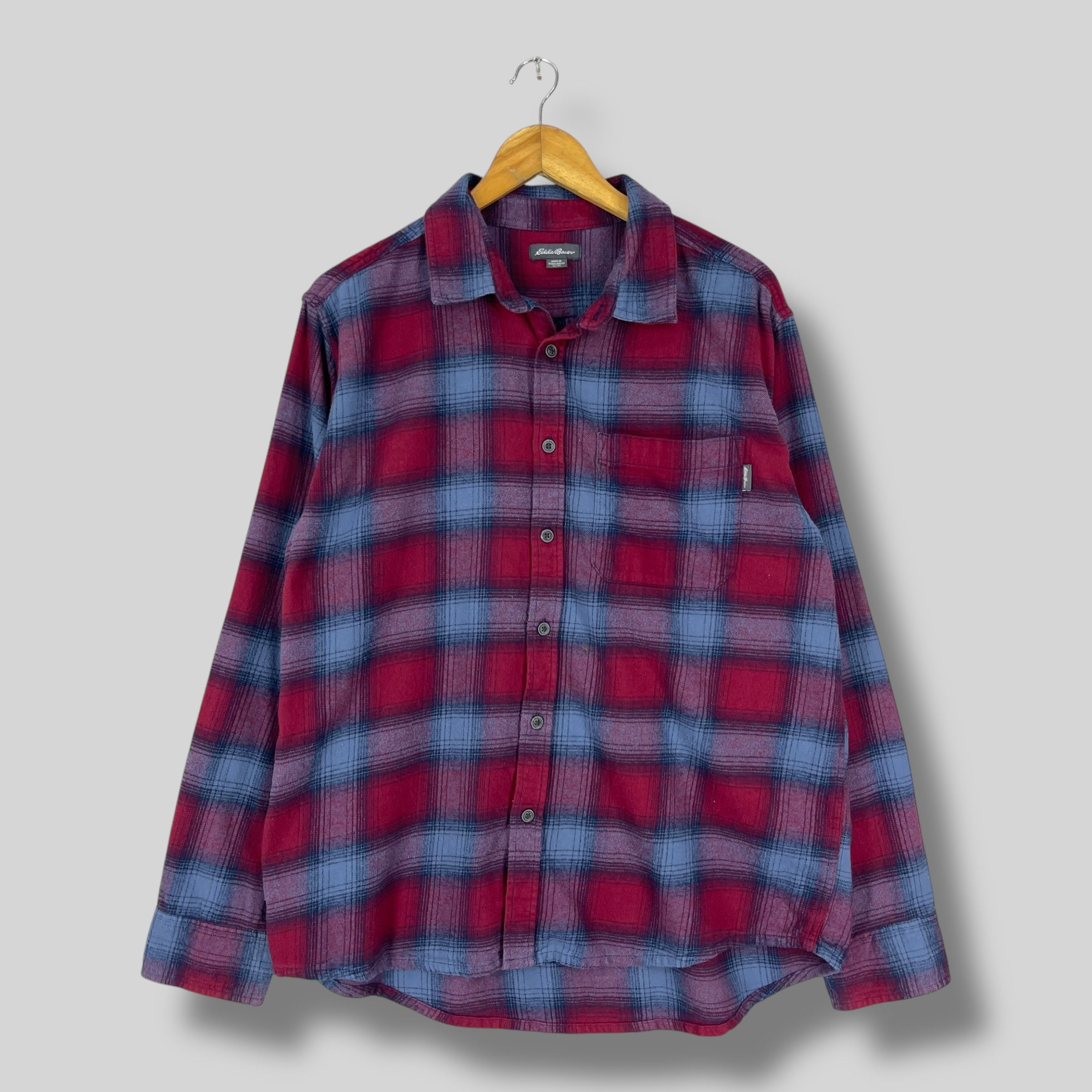 Eddie Bauer Vintage EDDIE BAUER Plaid Shadow Red/Blue Tartan Flannel Size US XL / EU 56 / 4 - 1 Thumbnail
