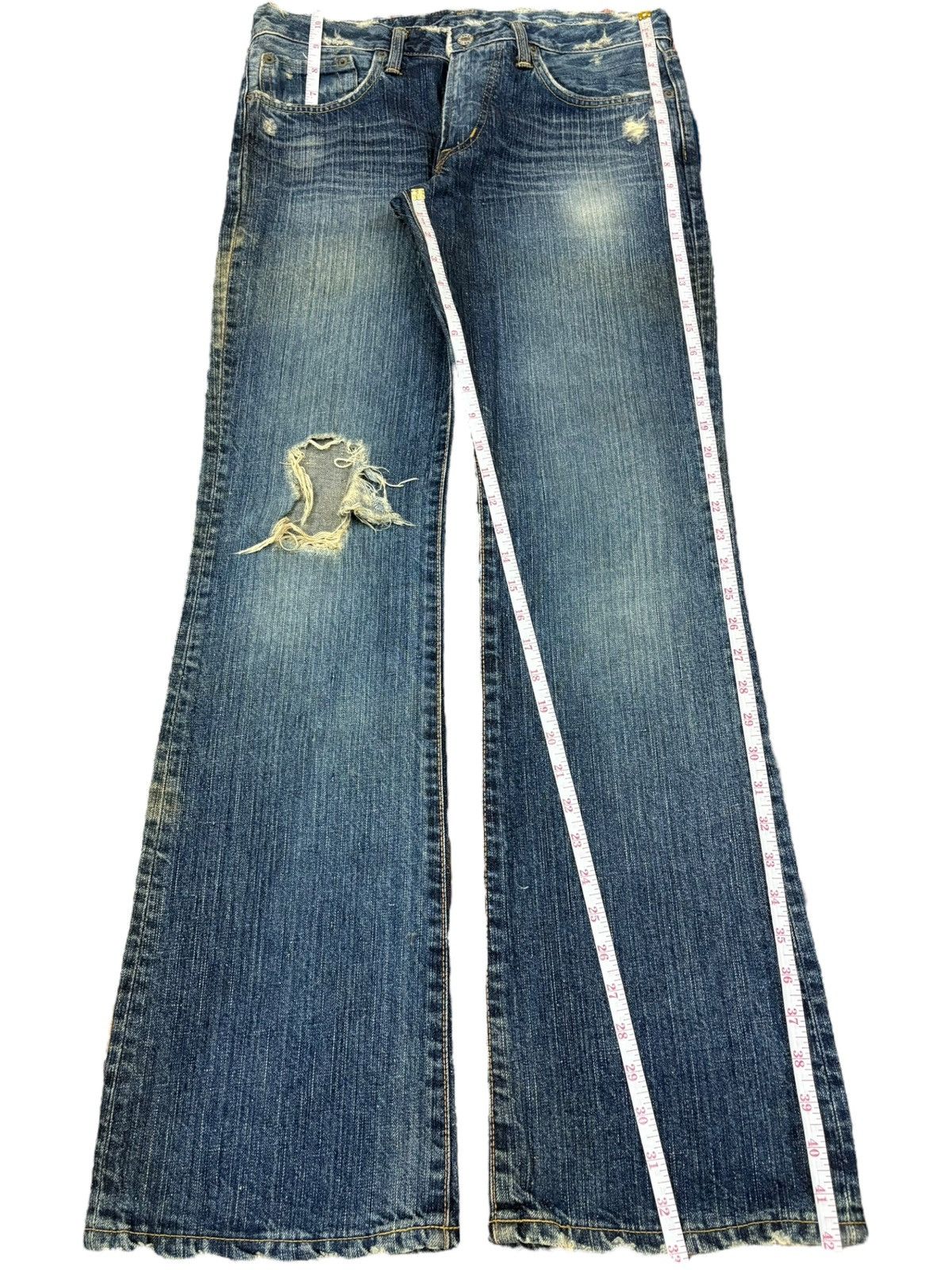 Edwin Vintage Edwin 511R Rusty Wash Distressed Flare Jeans Size US 32 / EU 48 - 7 Thumbnail