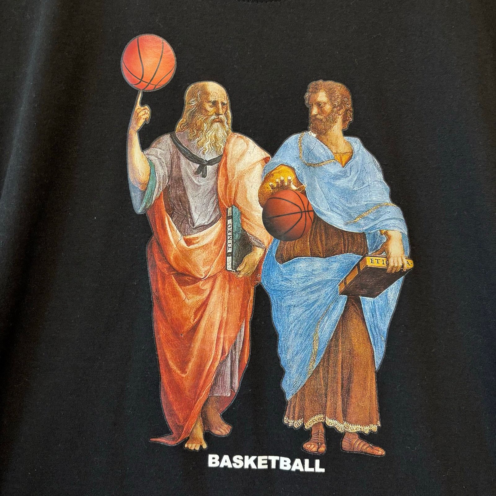 Other Plato Aristotle Basketball Shirt Comedy Mens Medium Humor Size US M / EU 48-50 / 2 - 4 Thumbnail