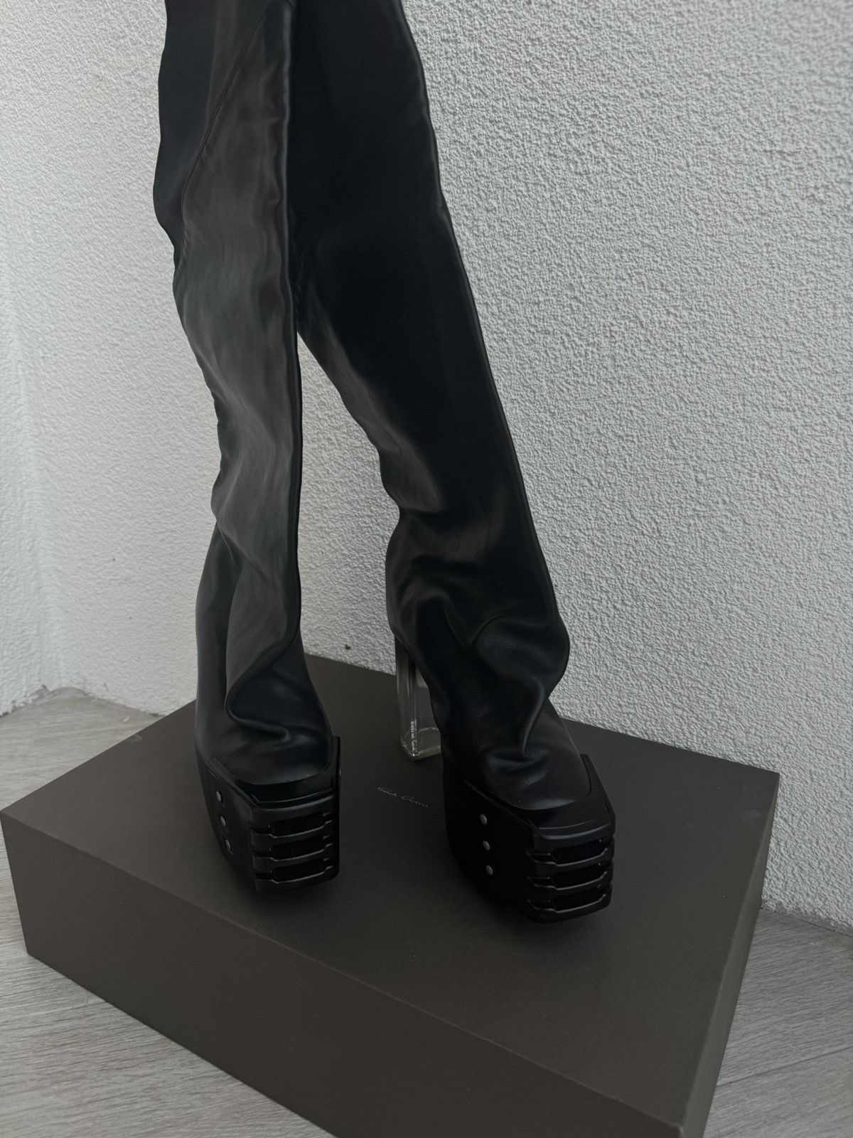 Rick Owens NEW ♟️ SAMPLE GRILL FLARED KISS GRADIENT LUXOR BOOTS Size US 11 / EU 44 - 4 Thumbnail