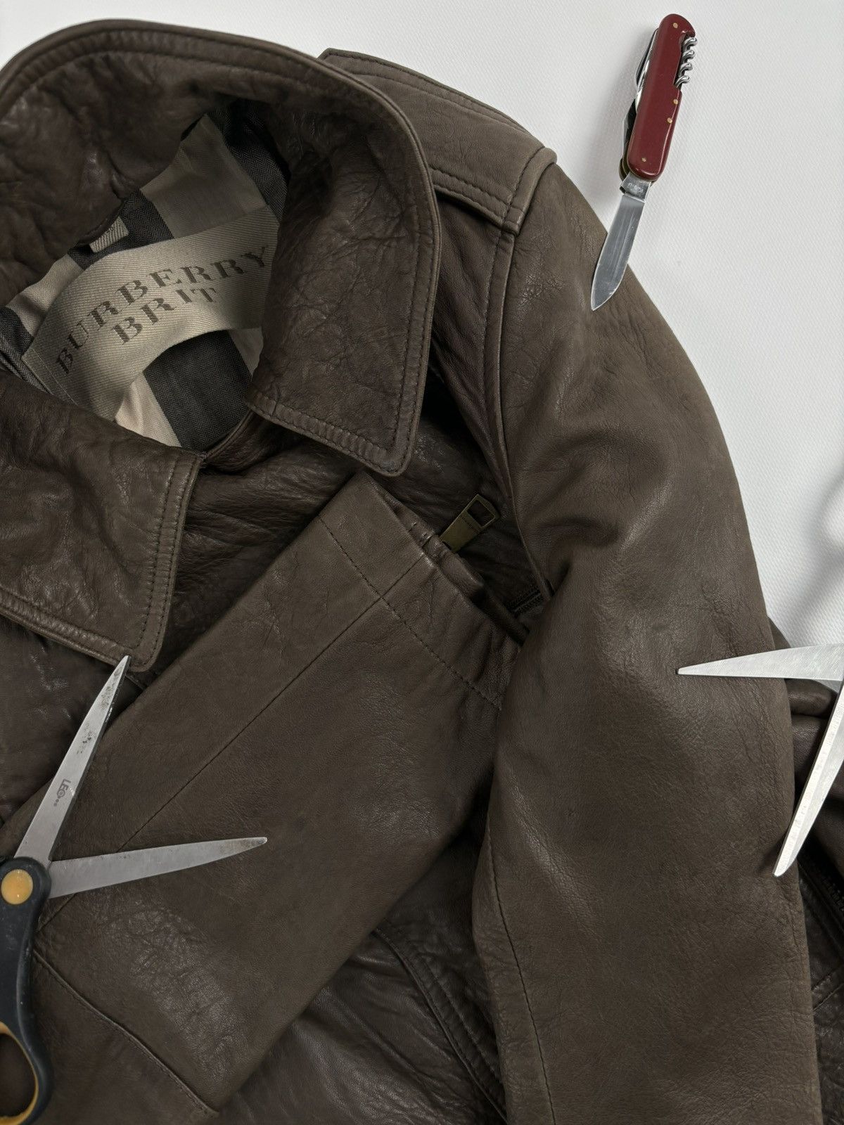 Burberry × Burberry Prorsum BRIT LAMBSKIN Nova Check Double-Breasted Zip Coat Belt Trench Jacket Size L / US 10 / IT 46 - 24 Thumbnail
