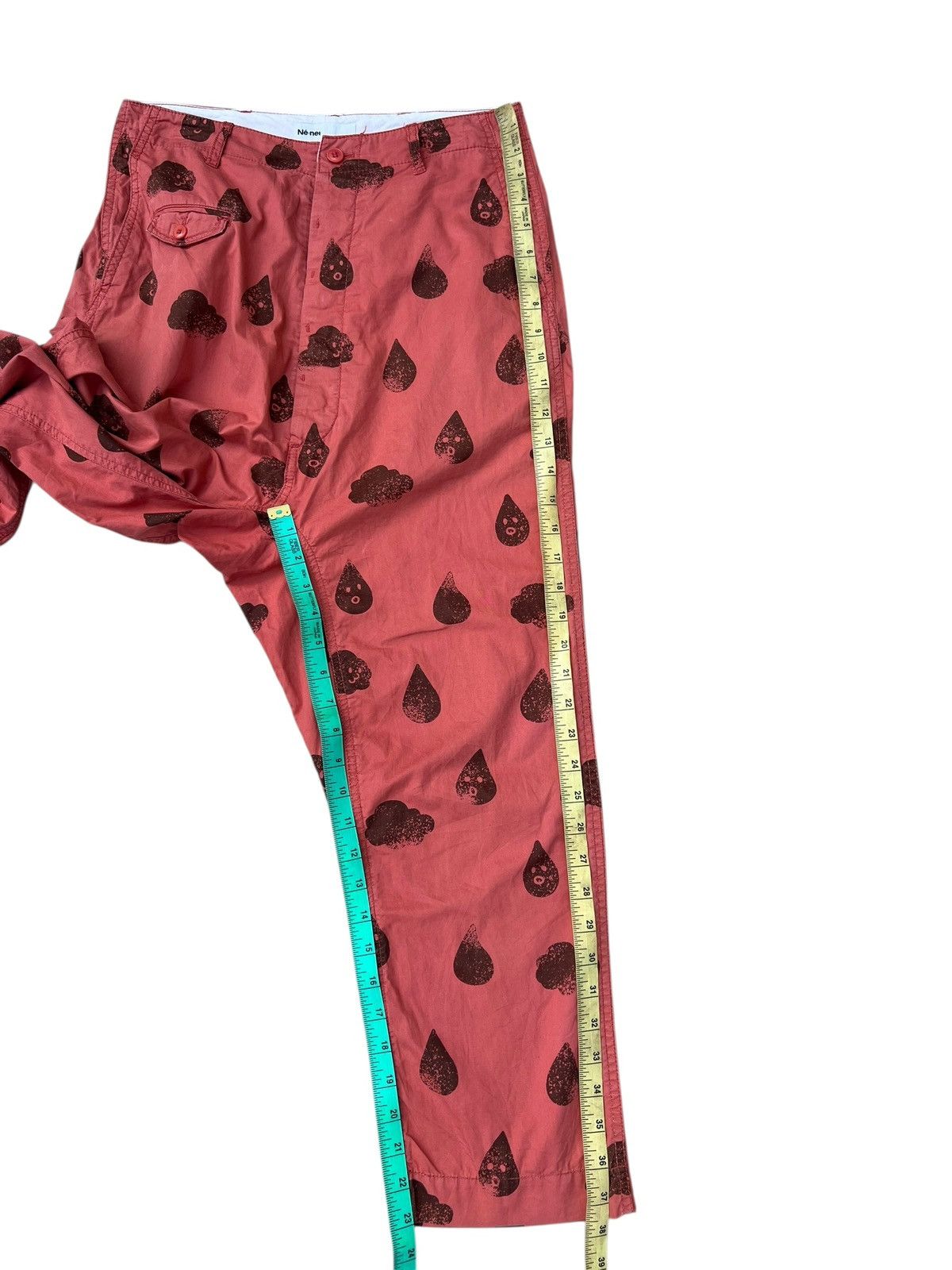 Ne-Net Ne-net Raindrops Clouds Printed Buckle Back Cropped Pant Size US 29 - 6 Thumbnail