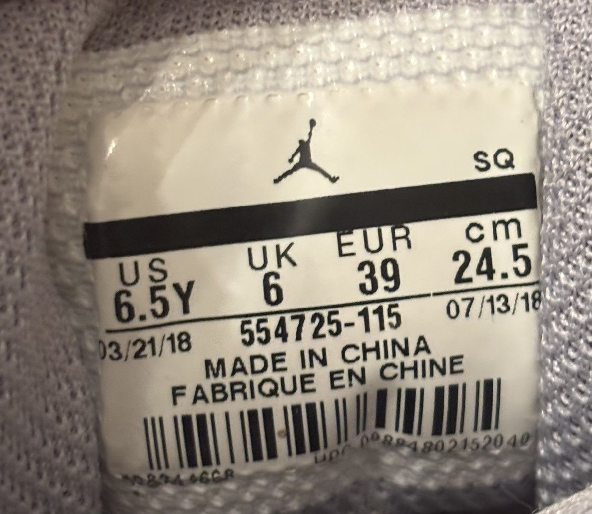 Jordan Brand Air Jordan 1 Retro Mid GS 'White Cement' Size US 6.5 / EU 39-40 - 7 Thumbnail