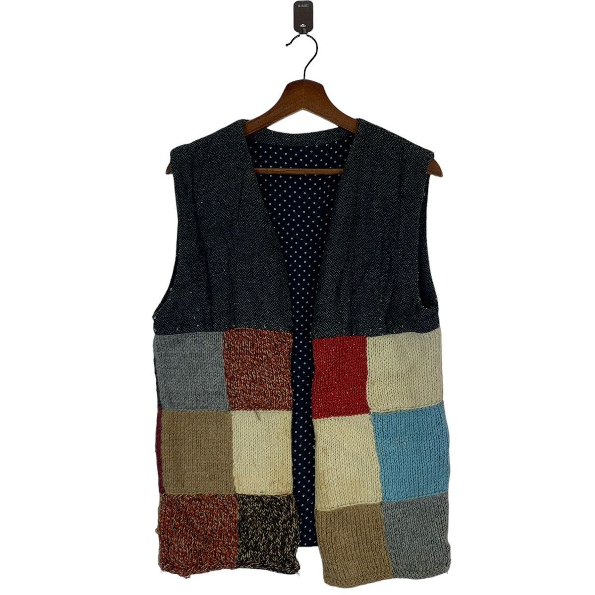 image of Vintage Patch Work Vest Wool Knit, Men's (Size Medium)