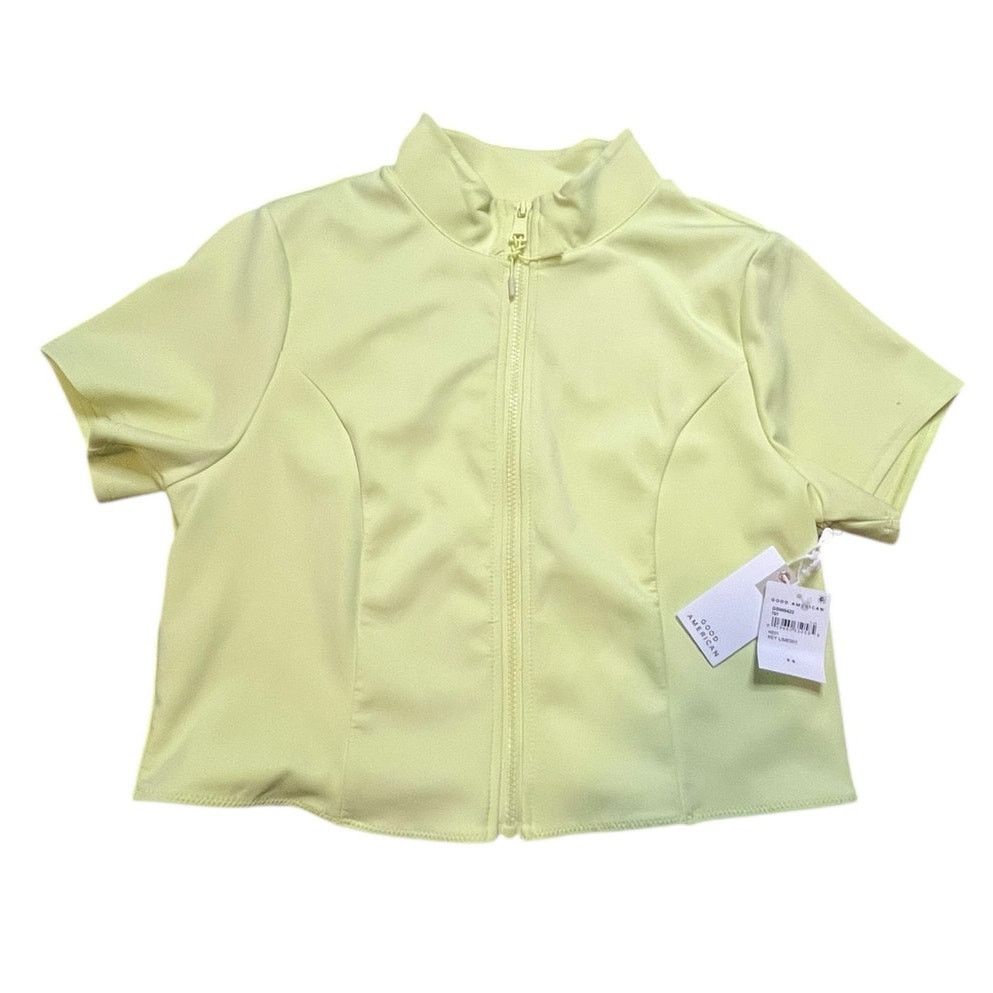 Good American Good American Key Lime Short sleeved Crop Swim Top size 6 Size M / US 6-8 / IT 42-44 - 1 Thumbnail