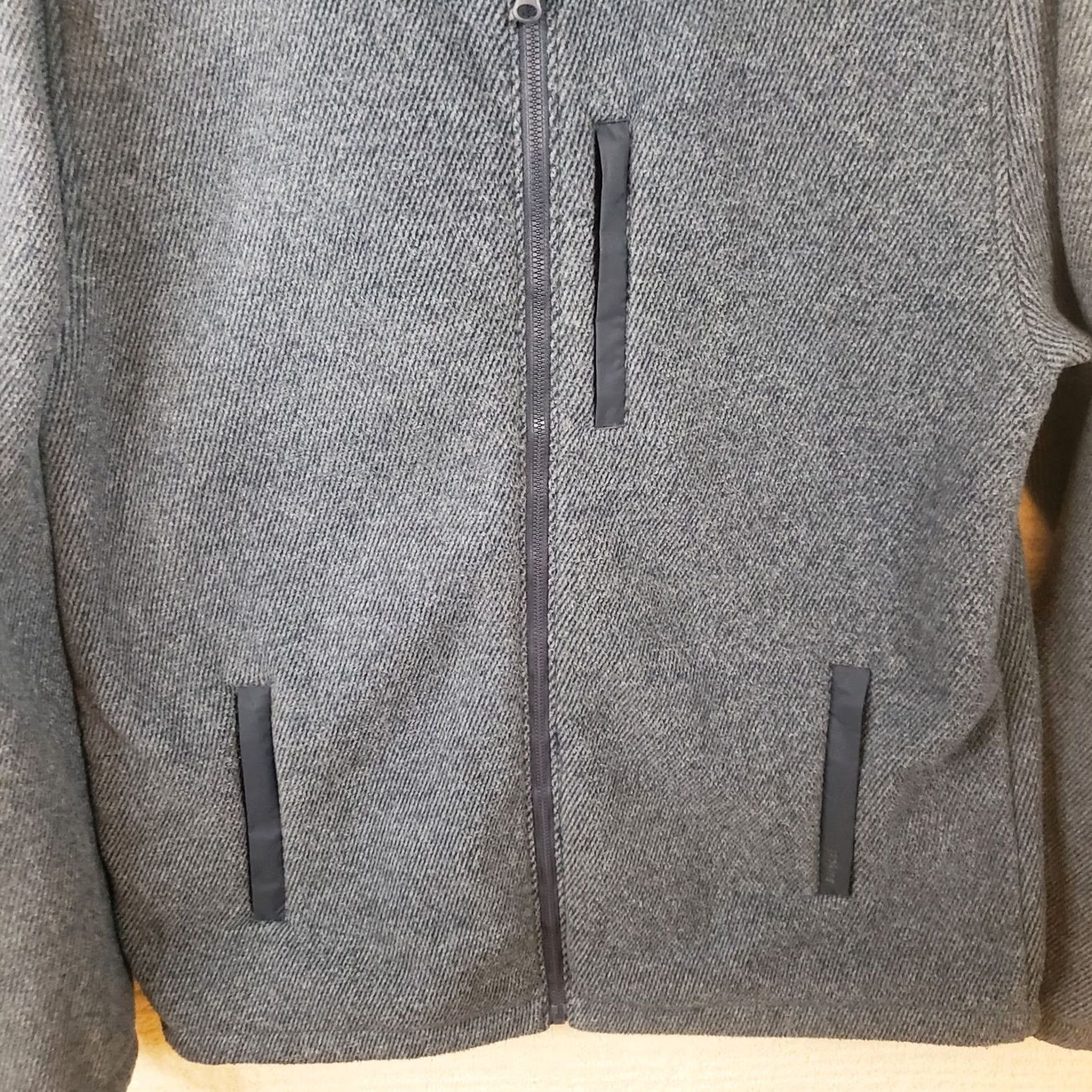 Prana Prana Men’s Full Zip Fleece Jacket Navy & Gray Herringbone Sherpa Zipper Pocket Pattern Comfort Casual Outdoor Cold Weather Size US L / EU 52-54 / 3 - 3 Thumbnail