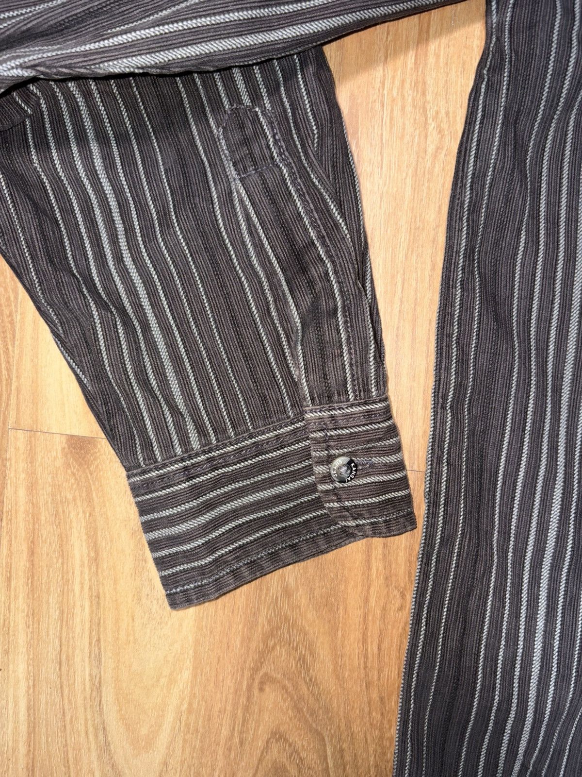 Kansai Yamamoto Vtg Kansai Yamamoto Kansai Jeans Striped Corduroy Work Shirt Size US XXL / EU 58 / 5 - 5 Thumbnail