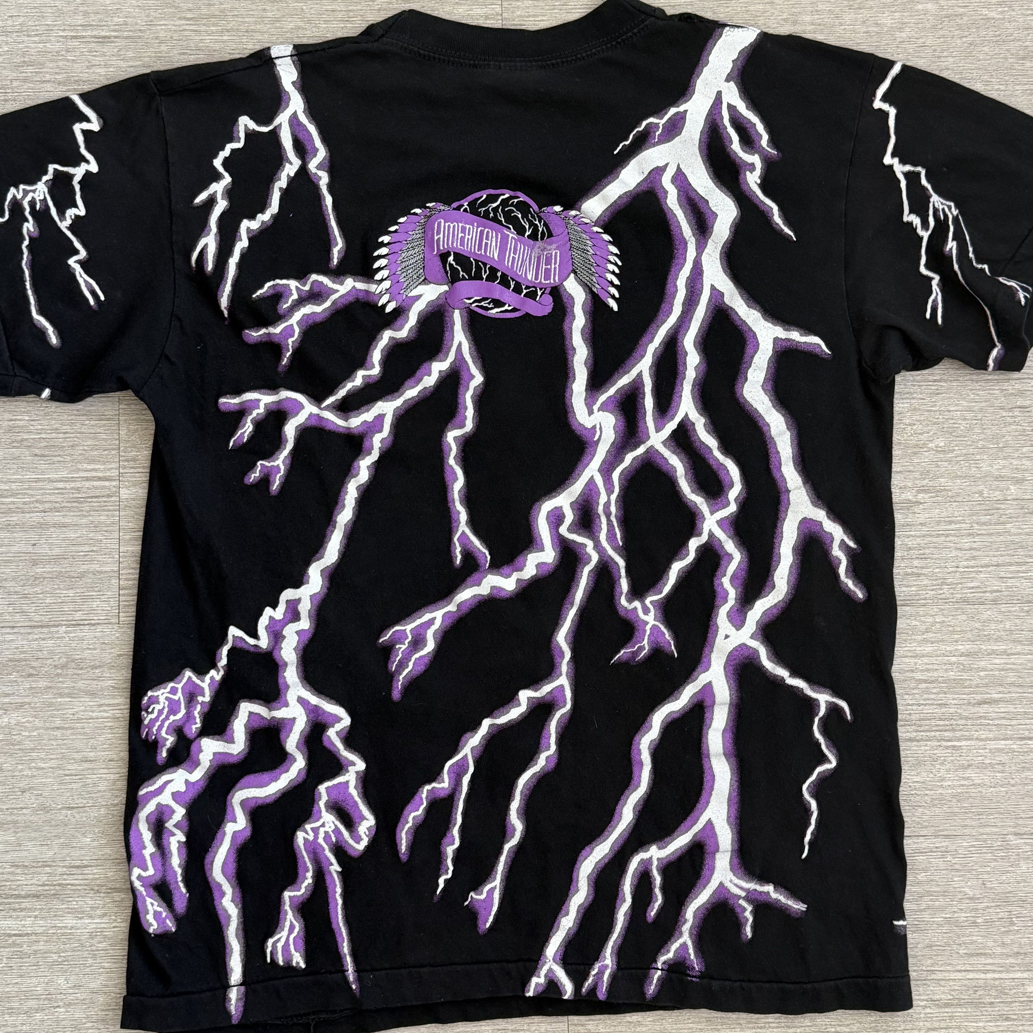 Vintage American Thunder America's Finest Single Stitch T-Shirt Size US L / EU 52-54 / 3 - 3 Thumbnail