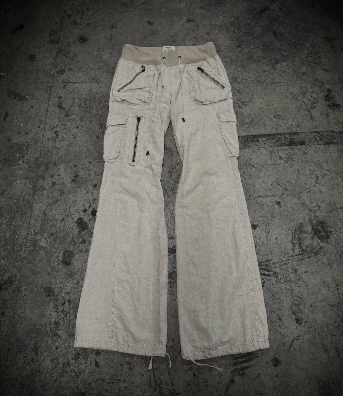 00s goa flare sweat pants 00s archive goa sweat cargo flare pants