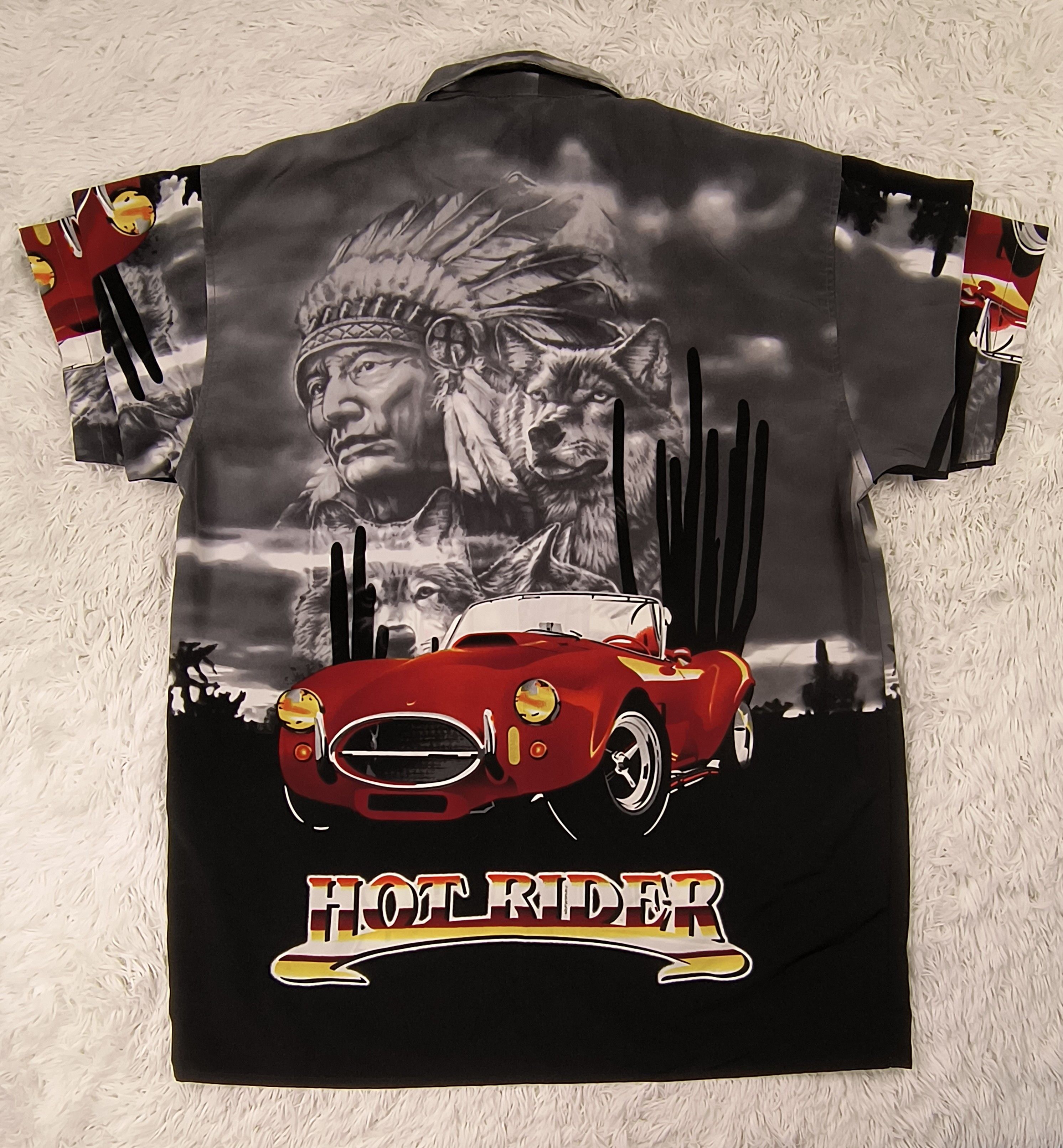 Vintage Vintage indian wolf hot rider 90s button up shirt Size US L / EU 52-54 / 3 - 6 Thumbnail