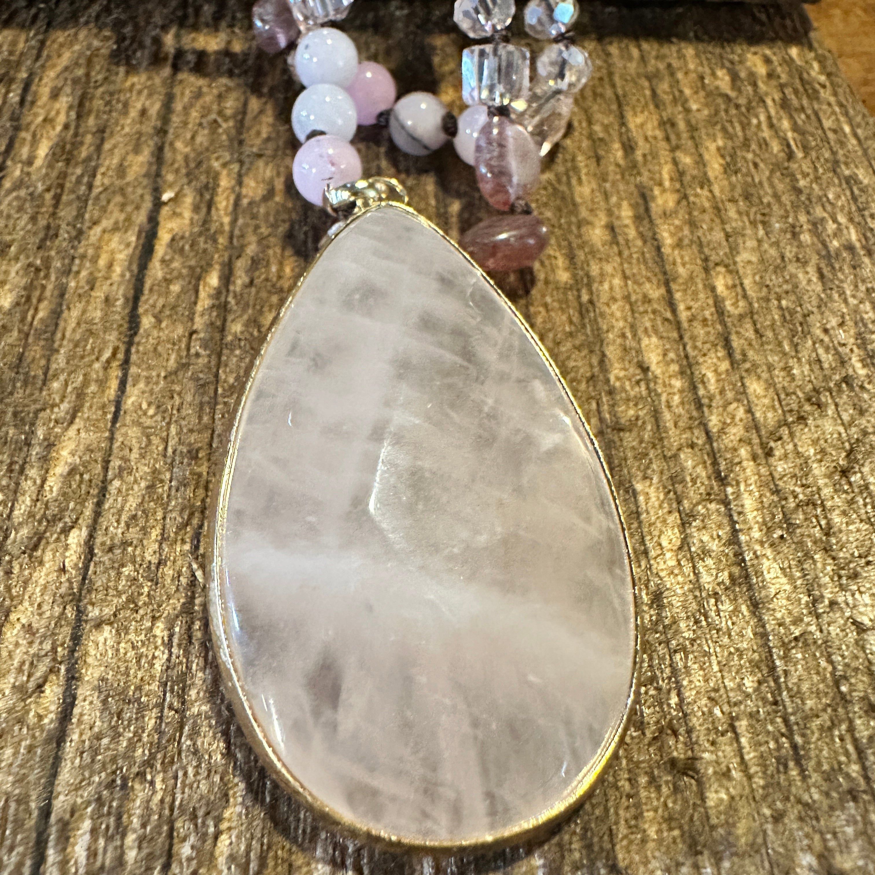 Other Bohemian Natural Stone Glass Knot Pendant Necklace | Gift Bo Size ONE SIZE - 7 Thumbnail