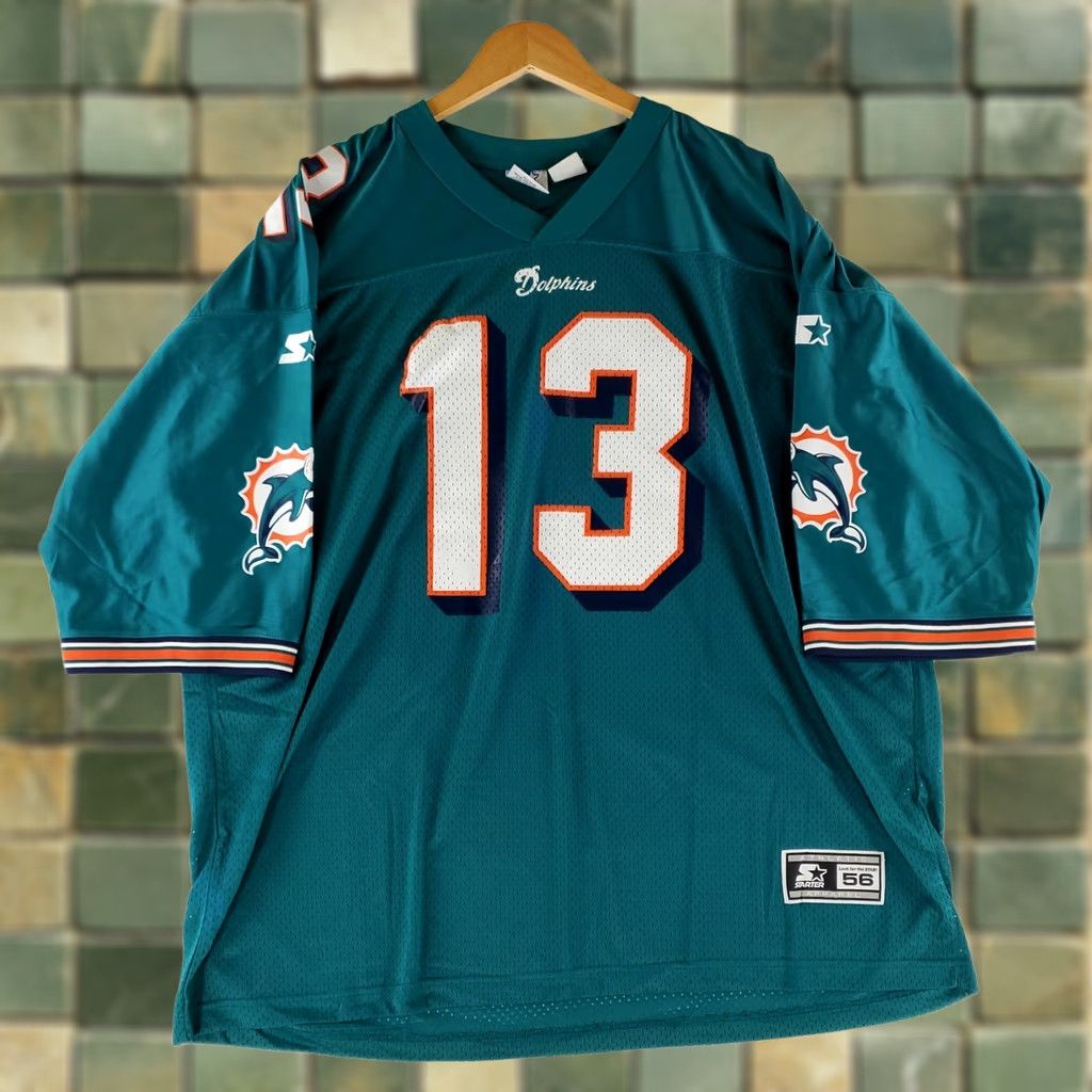 Starter VINTAGE Starter Dan Marino Miami Dolphins Jersey 13 Teal Mens XXXL 90s Jersey Size US XXL / EU 58 / 5 - 1 Thumbnail