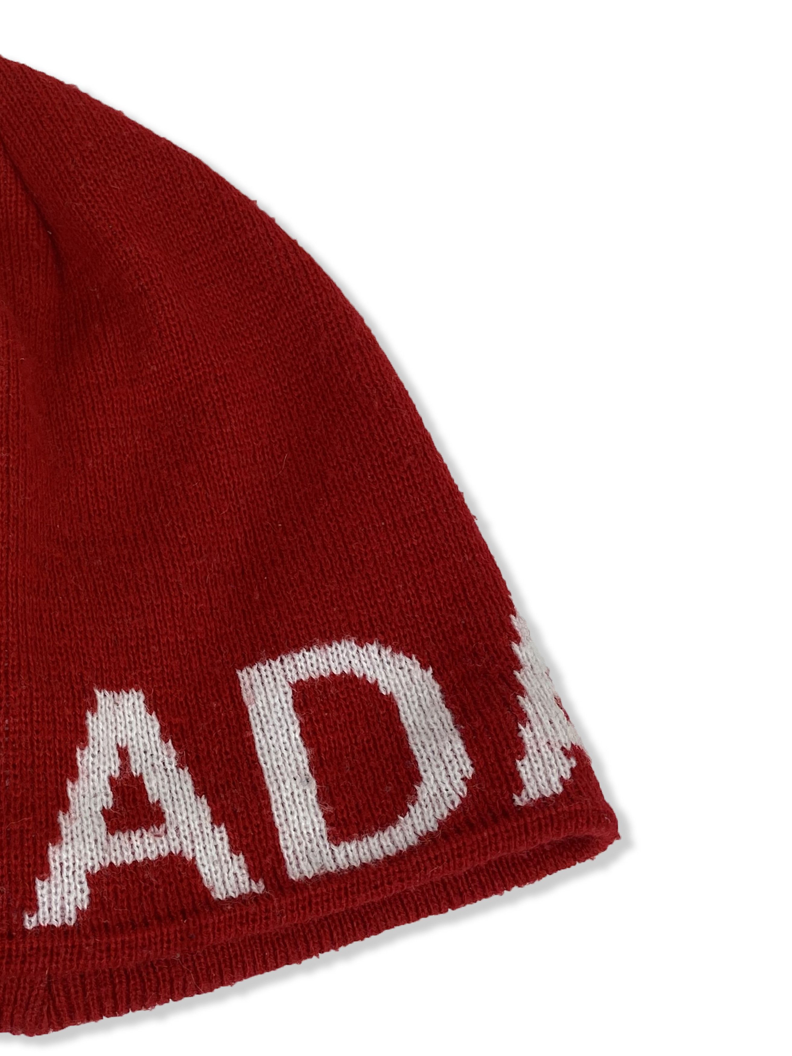 Vintage Vintage CANADA Big Logo Red Winter Warm Hat M Size ONE SIZE - 3 Thumbnail
