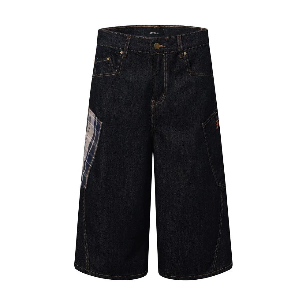 Japanese Brand × Jean Men's street plaid pocket loose cargo denim shorts y2k Size US 32 / EU 48 - 1 Thumbnail