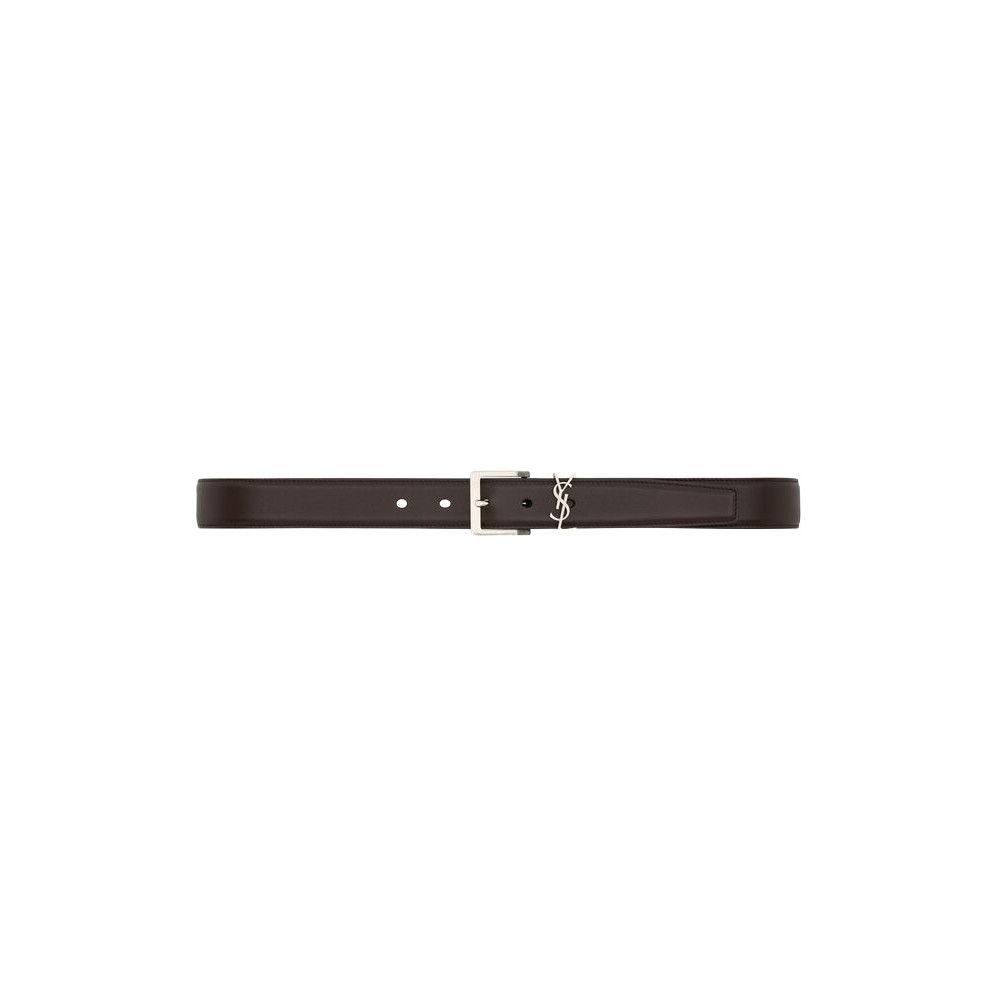Saint Laurent Paris SAINT LAURENT Ruby Rust Cassandre Men's Leather Belt New & A Size ONE SIZE - 1 Preview
