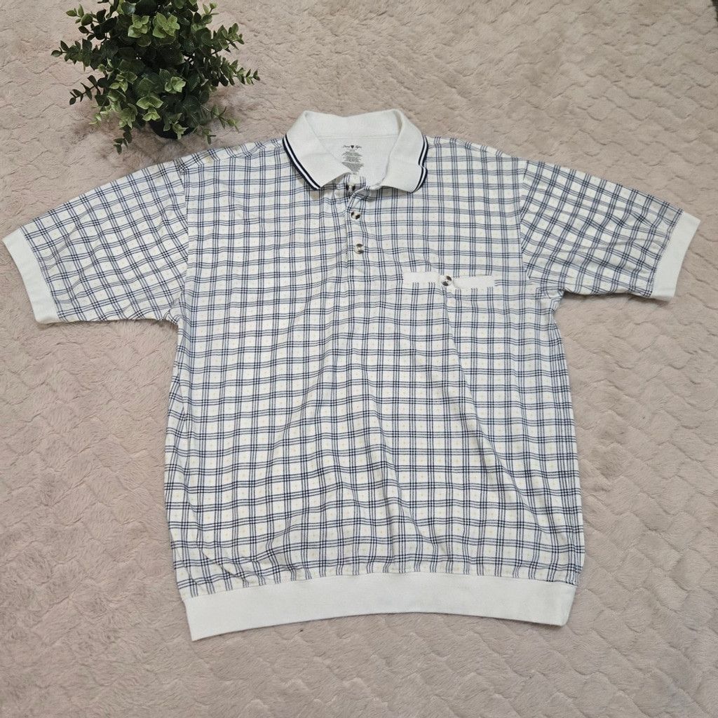 David Taylor David Taylor Men's Black and White Checkered Polo, Medium Size US M / EU 48-50 / 2 - 1 Thumbnail
