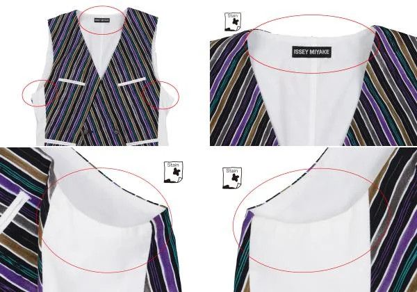 Issey Miyake Cotton Asymmetric Stripe Vest in Black, Purple, Green, Size Size US M / EU 48-50 / 2 - 2 Thumbnail