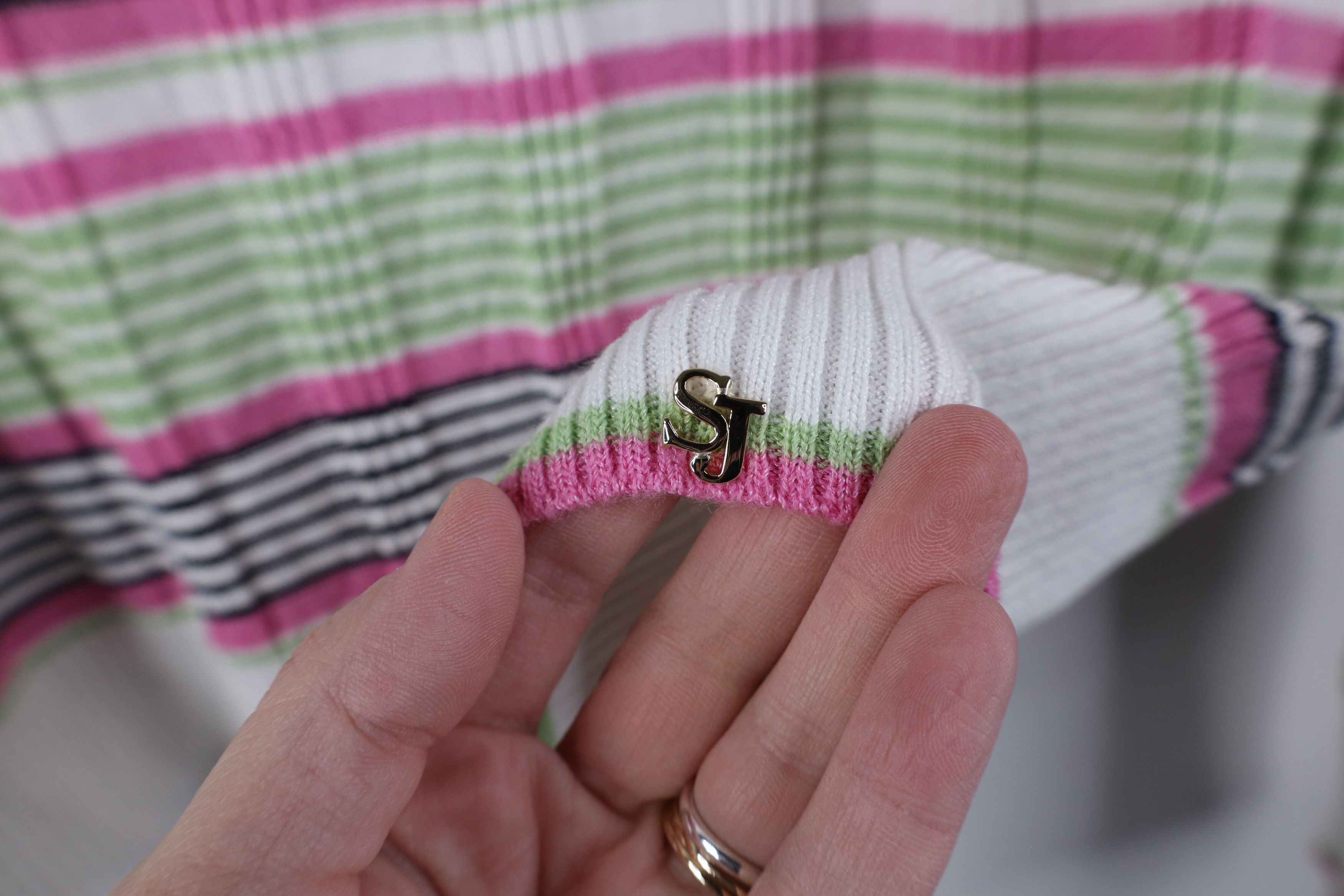 St. John Vintage St John Sport Ribbed Knit Half Zip Sweater Plaid Size L / US 10 / IT 46 - 4 Thumbnail