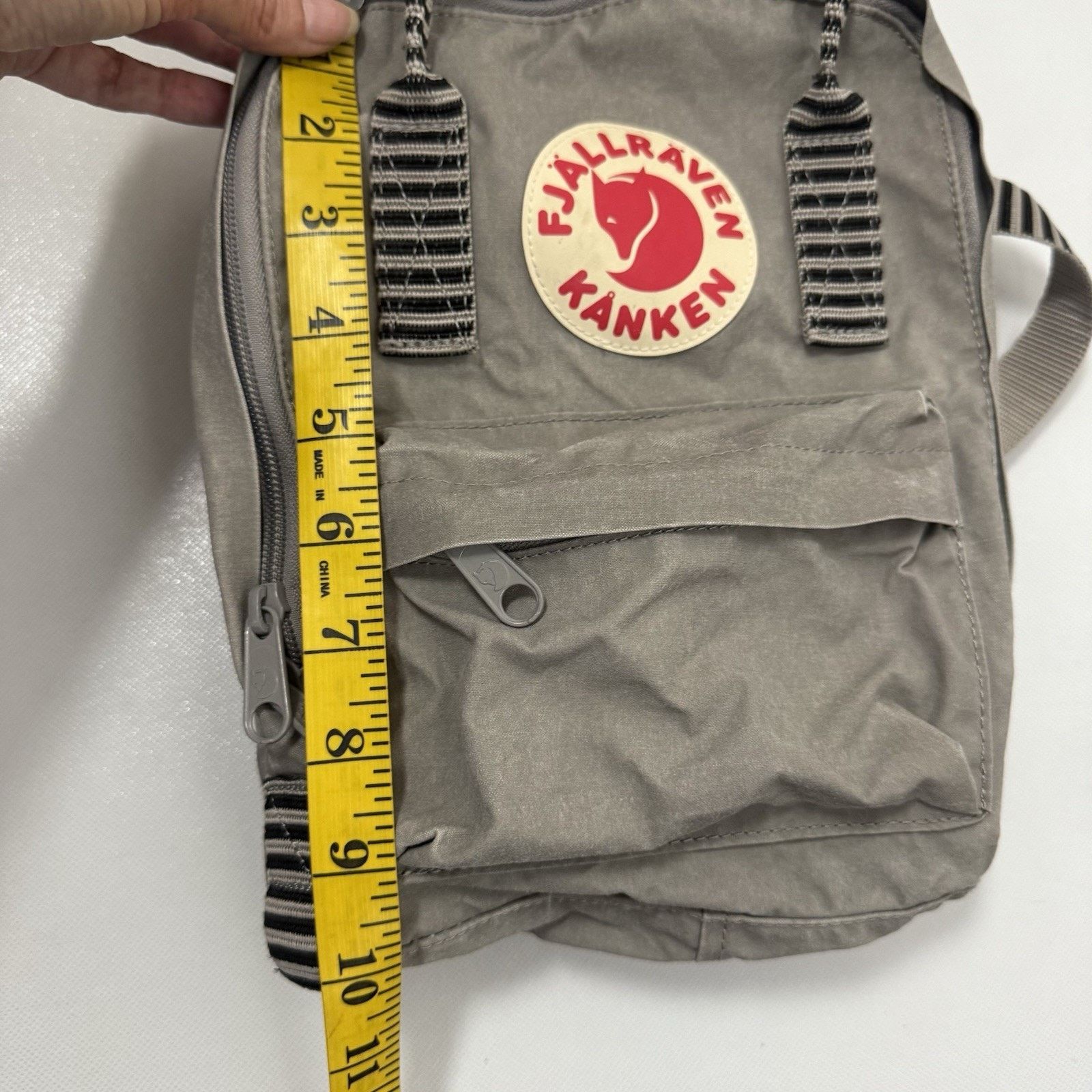 Fjallraven Fjällräven Kånken Backpack Mini Gray Striped School Travel Size ONE SIZE - 7 Thumbnail