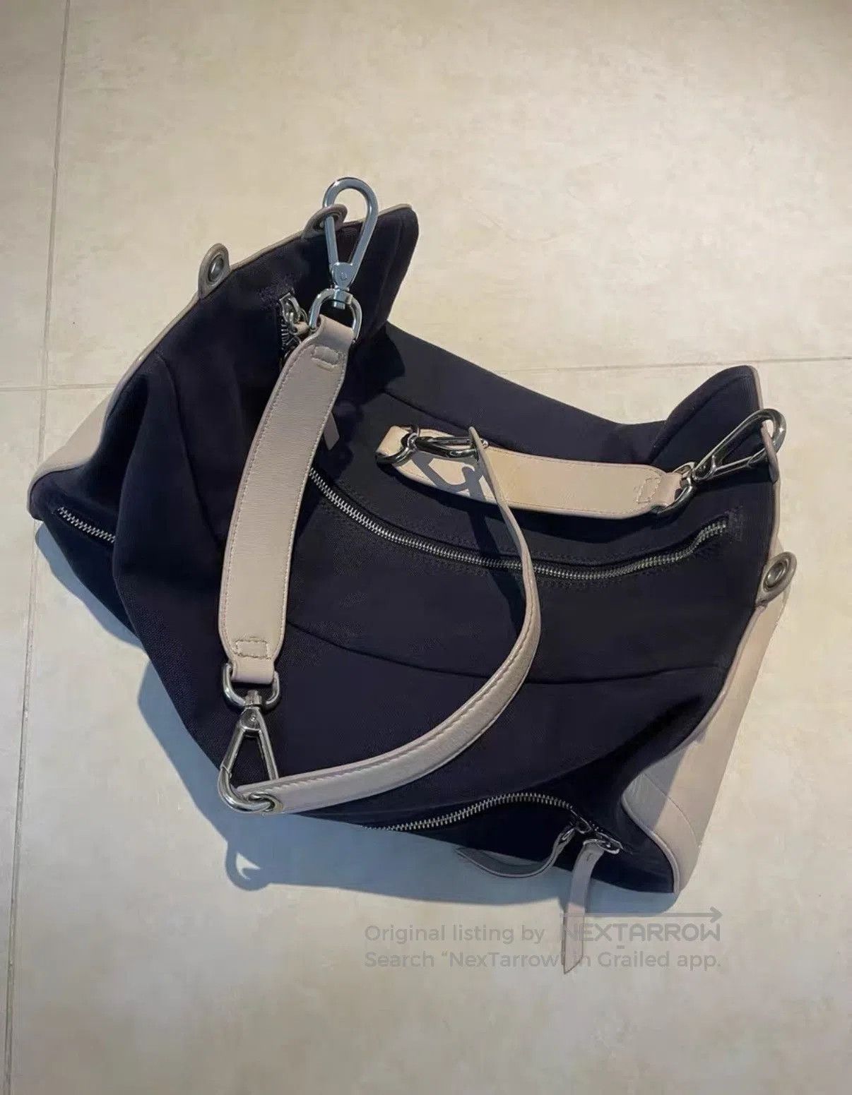 Maison Margiela Blue Canvas Shoulder Bag with Leather Straps. Size ONE SIZE - 1 Thumbnail