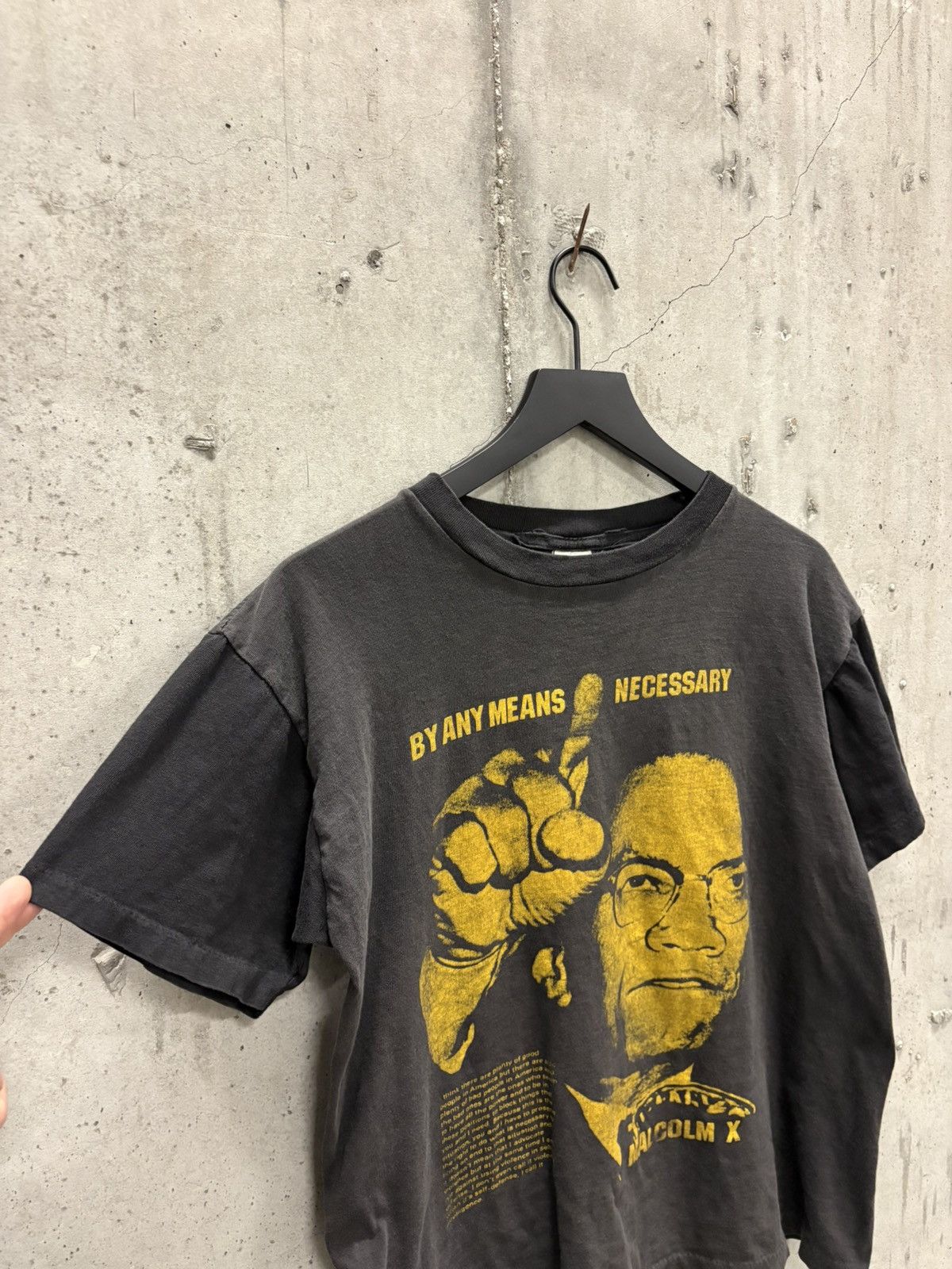 Vintage Vintage Malcolm X By Any Means Shirt Faded Thrashed Grunge Size US M / EU 48-50 / 2 - 4 Thumbnail