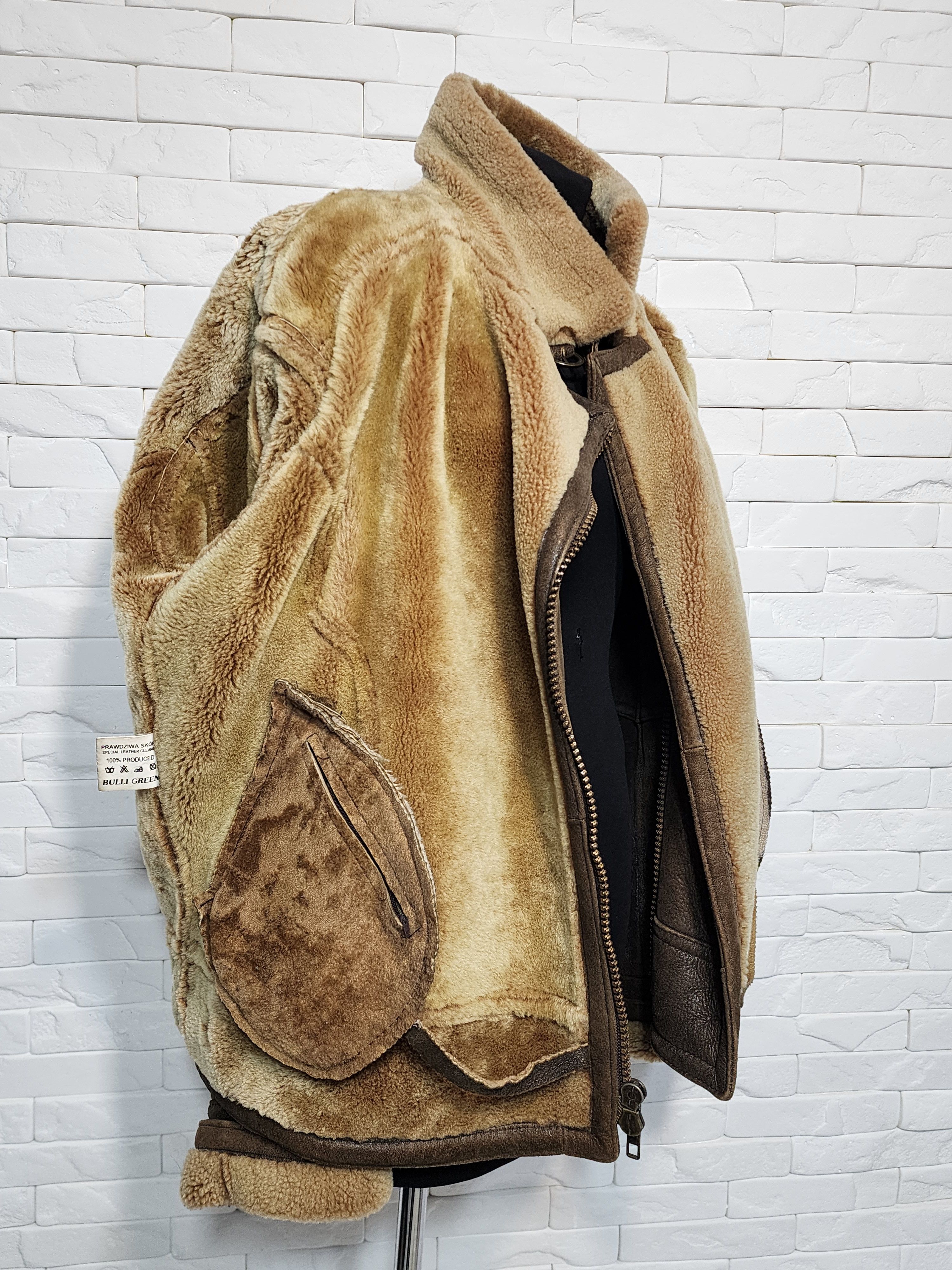 Genuine Leather Men's Brown Sheepskin Coat: Genuine Fur Jacket Size US L / EU 52-54 / 3 - 9 Thumbnail
