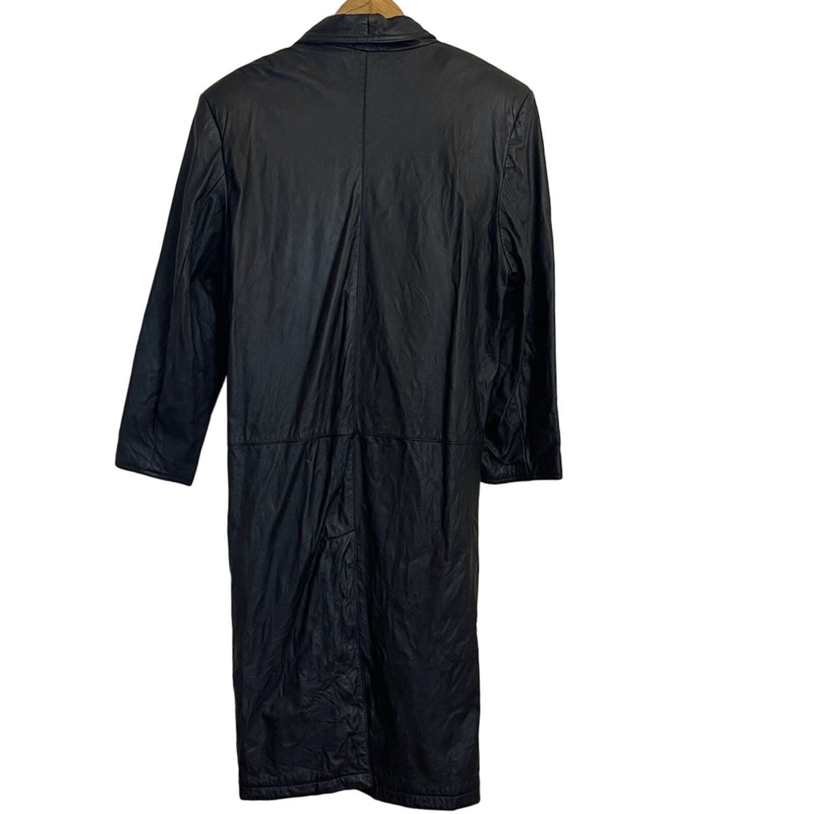 Other Vintage 90s PELLE CLUB Double Breast Leather Trench Coat Size M / US 6-8 / IT 42-44 - 4 Thumbnail