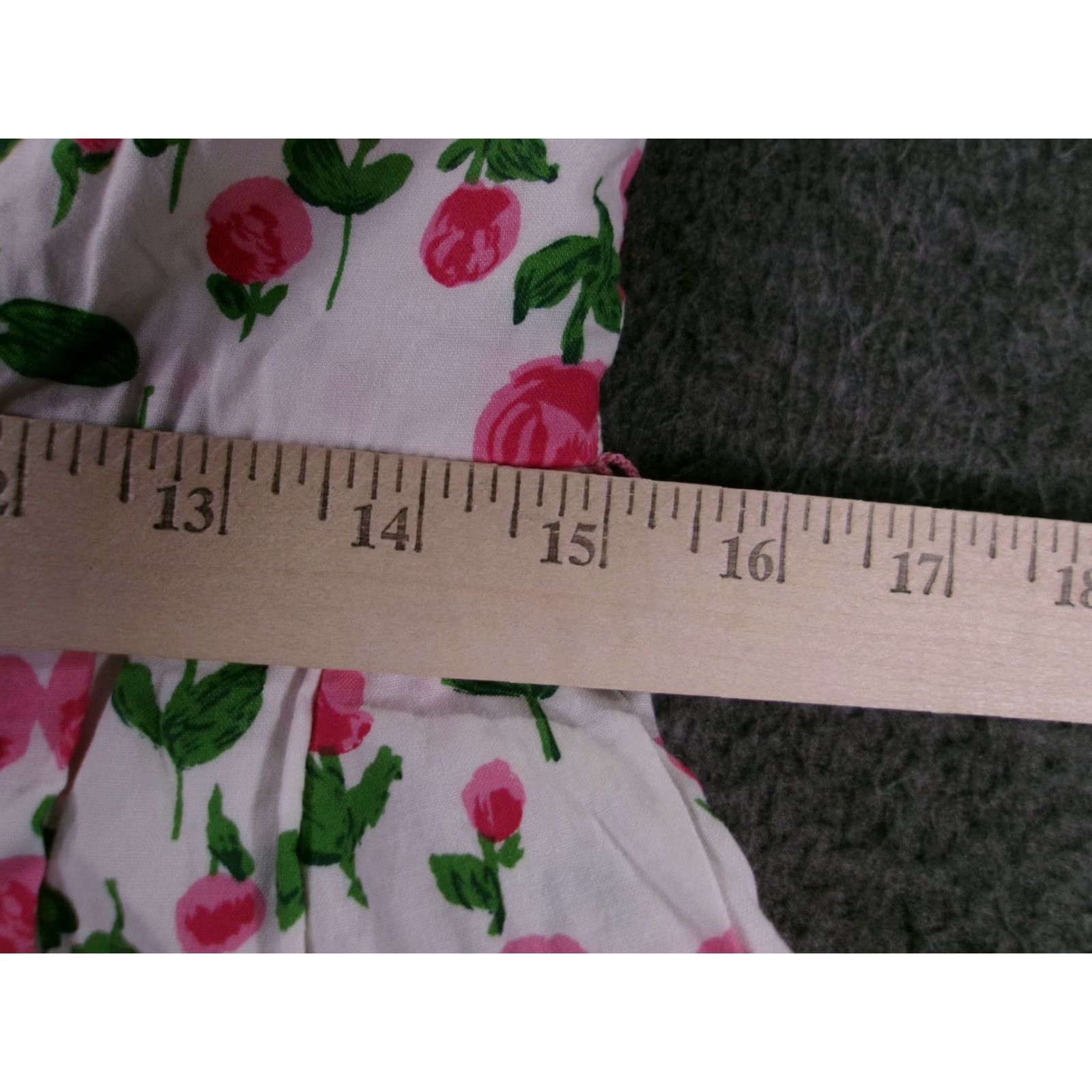 Talbots VINTAGE Talbots Dress Women 8 White Pink Floral Ruffle Trim Fit & Flare Casual Summer Sleeveless Knee Length USA Size M / US 6-8 / IT 42-44 - 4 Thumbnail