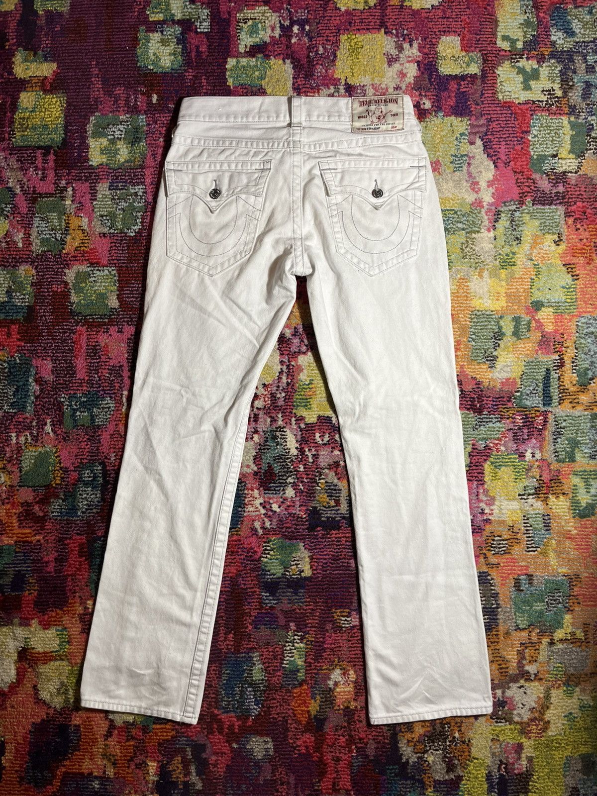 TRUE RELIGION ホワイトデニム パンツ 36 Super True Religion Pants White ROCCO BIG T SKINNY JEAN 32