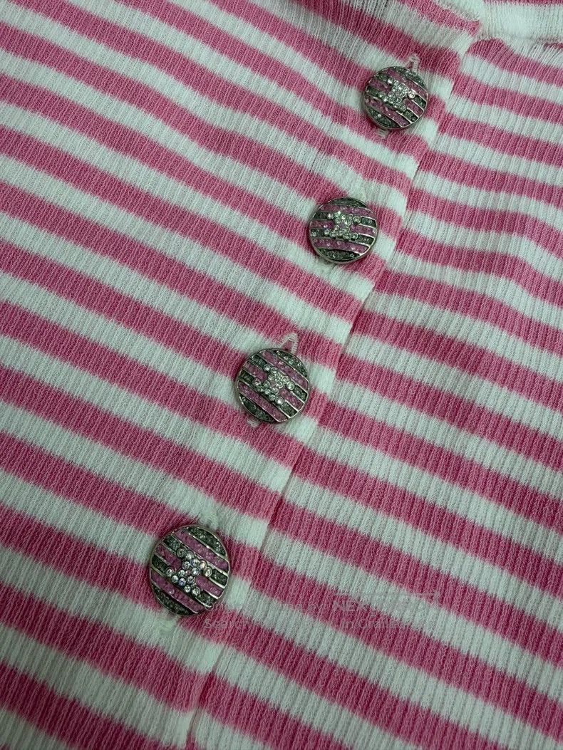 Chanel Chanel Early spring holiday pink and white striped knitted Size XS / US 0-2 / IT 36-38 - 3 Thumbnail