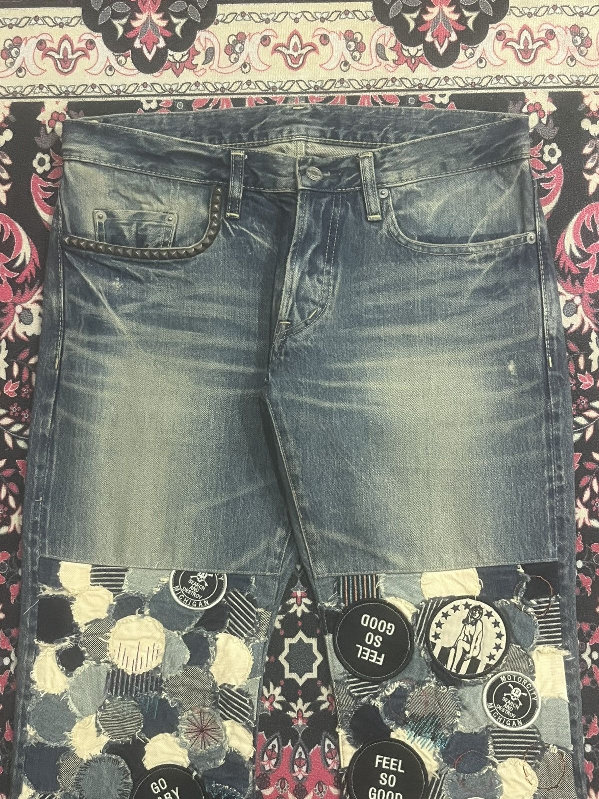 Hysteric Glamour Hysteric Glamour Naked Pin Up Girl Patchwork Selvedge Jeans Size US 32 / EU 48 - 4 Thumbnail