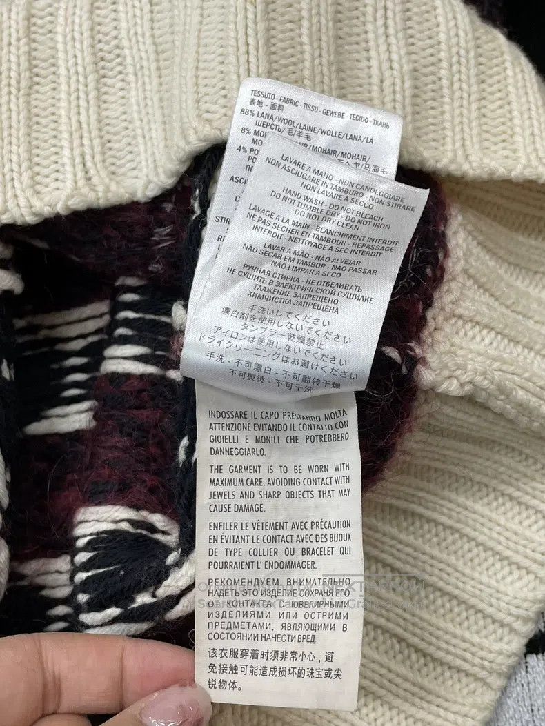 Gucci Gucci Red, white and black studded woollen horsehair sweat Size US XS / EU 42 / 0 - 8 Thumbnail