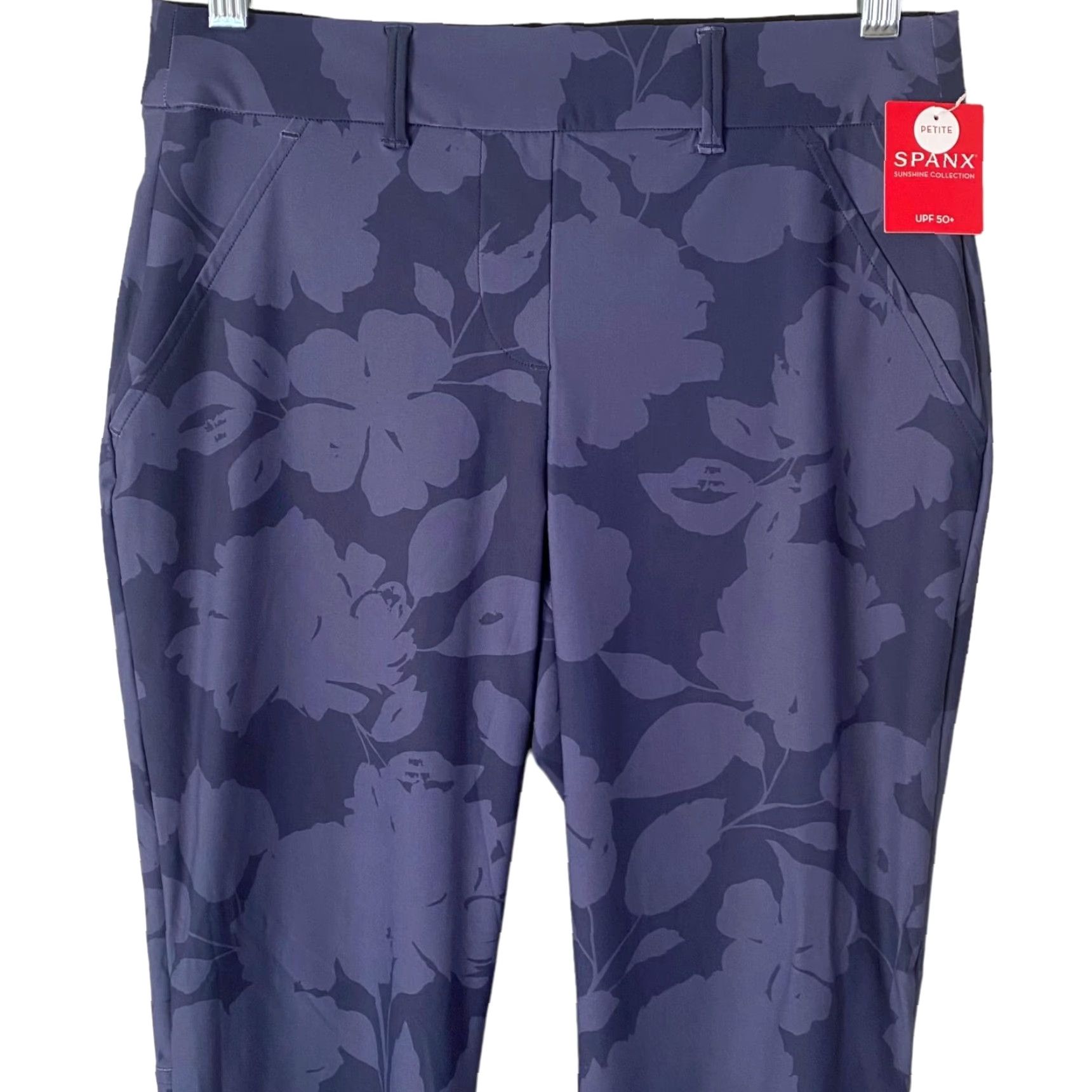 Spanx VINTAGE Spanx Sunshine Kick Flare Pants Blue Floral High-Rise Stretch Petite Small New Size 28" / US 6 / IT 42 - 5 Thumbnail