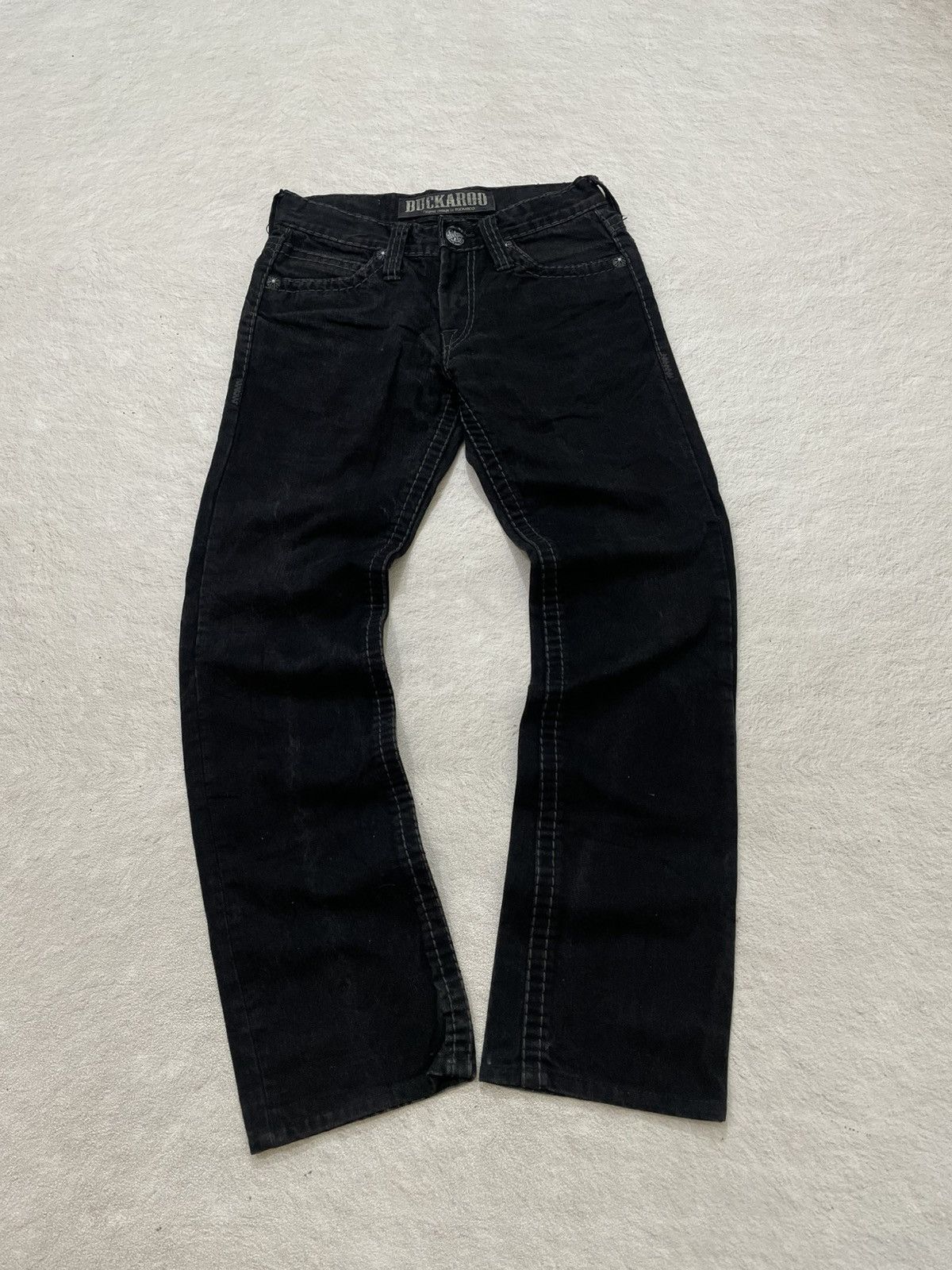 Number (N)ine 2000s Buckaroo Wash Black Denim Grunge Vkei Y2K Tornado LGB Size US 29 - 1 Thumbnail
