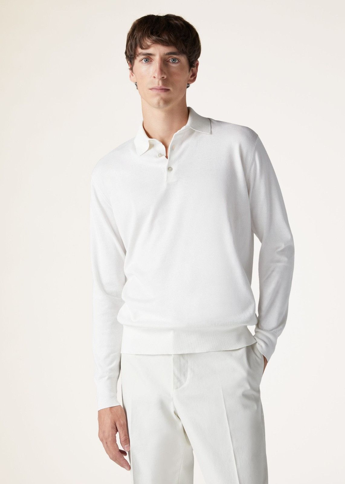 Loro Piana o1srvl11e0225 FAM1950 Cotton Polo Shirt in White Size US S / EU 44-46 / 1 - 5 Thumbnail