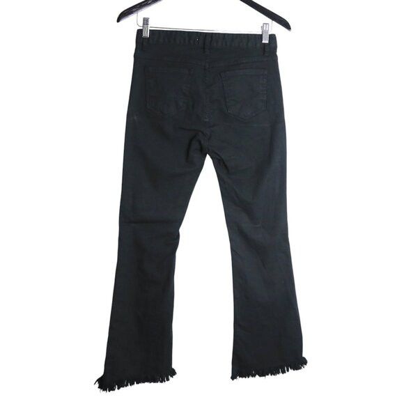Oak + Fort Oak + Fort Black Fit & Flare Fringe Shark Raw Hem Jeans Size 28" / US 6 / IT 42 - 6 Thumbnail