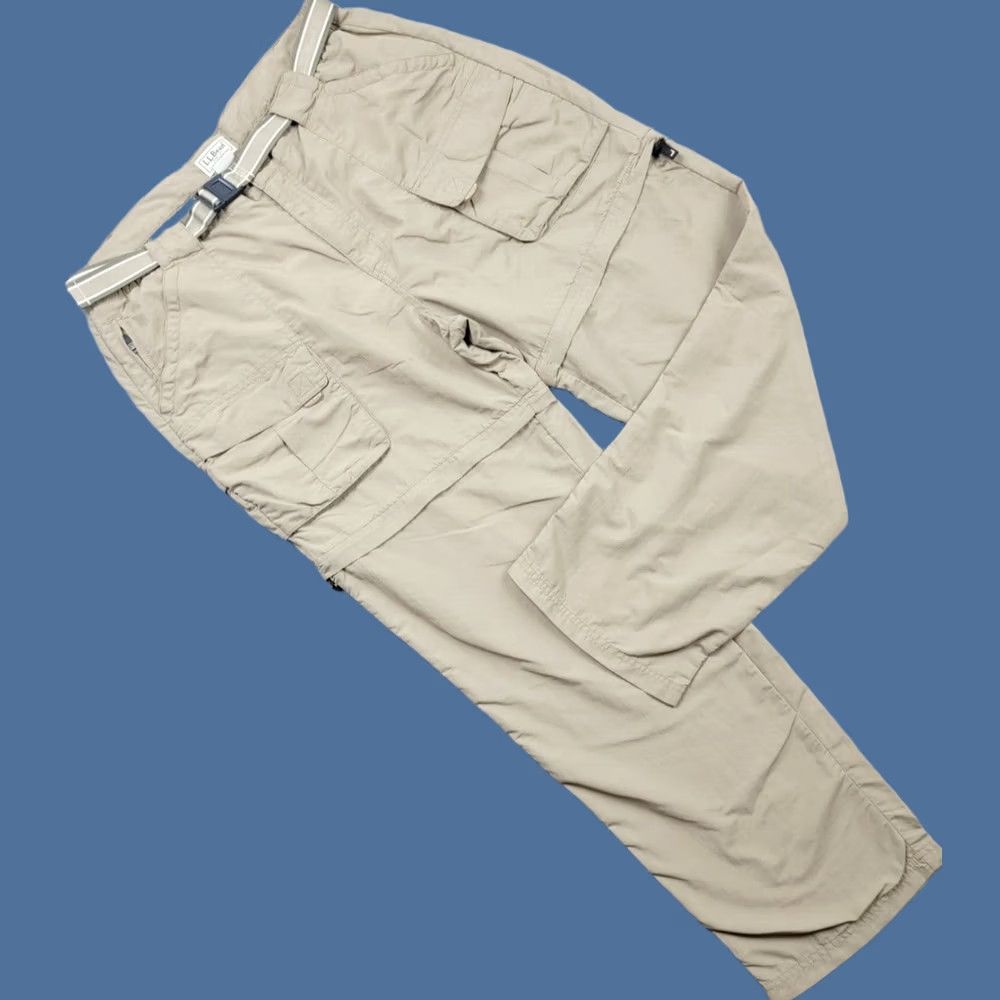 Vintage L.L. Bean Pants Mens Large Brown Convertible Cargo Pockets Belted Outdoor Pants Size US 33 - 1 Thumbnail