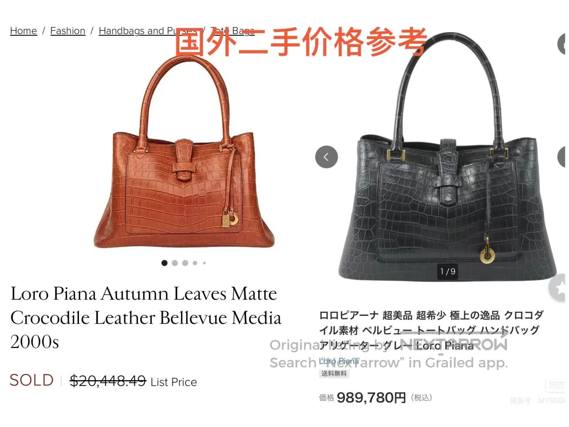 Loro Piana Loro Piana Bellevue Crocodile Handbag. Size ONE SIZE - 9 Thumbnail