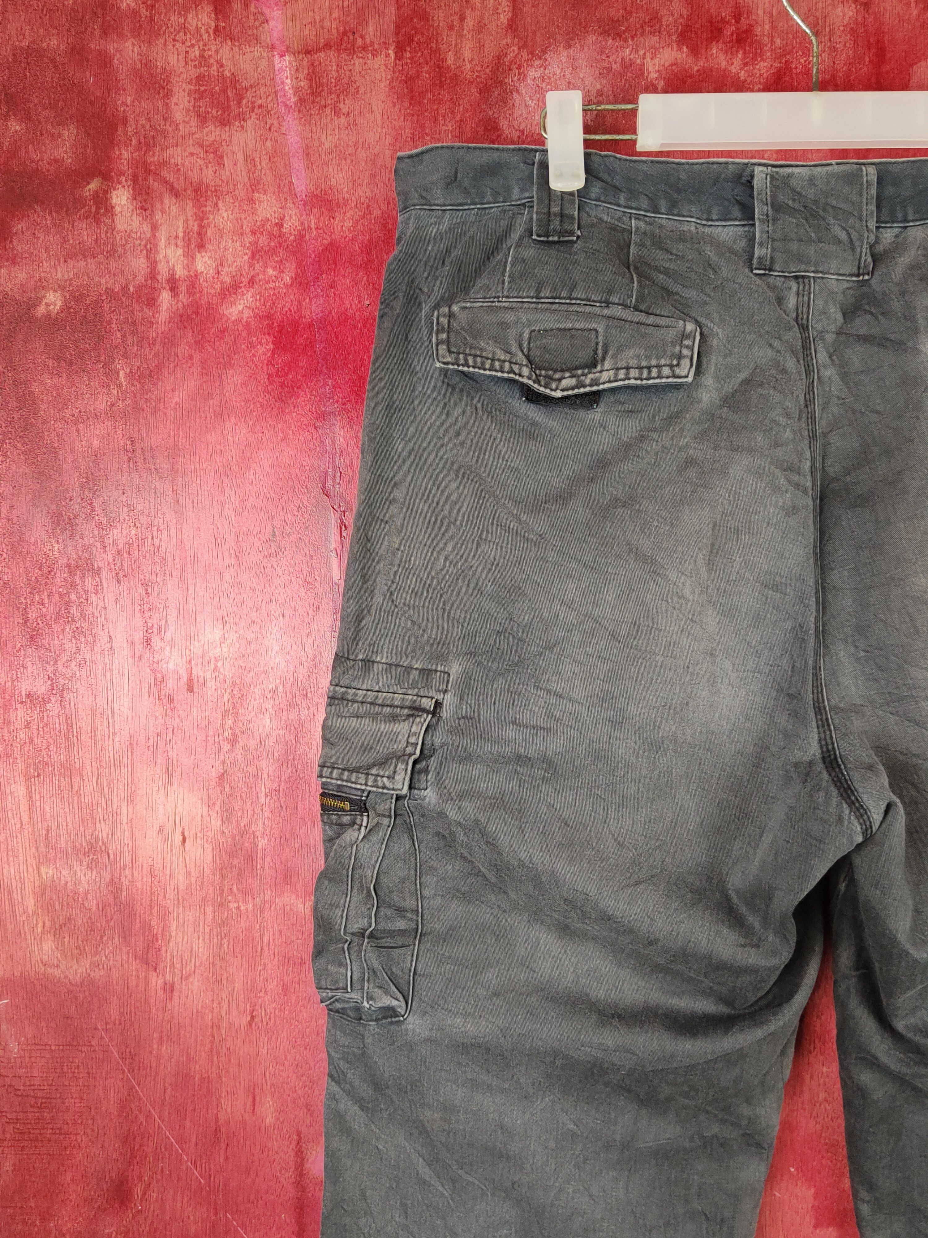 Grancisco Dark Blue Faded Multipocket Cargo Pants #S1441
