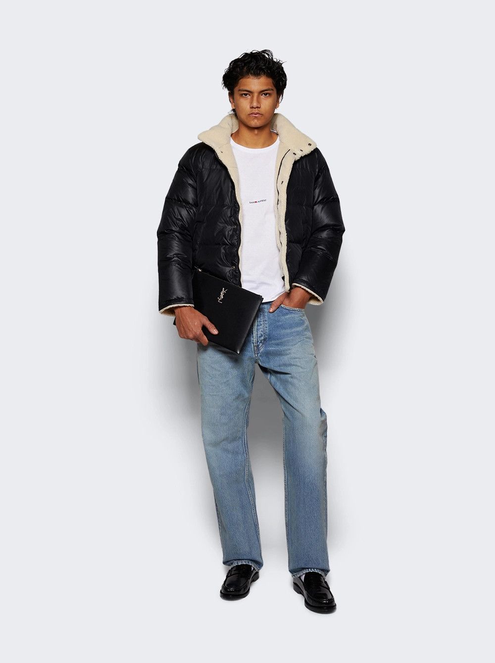 Saint Laurent Paris oc11z0126 745644 Down Puffer Jacket in Nylon in Black Size US L / EU 52-54 / 3 - 2 Thumbnail