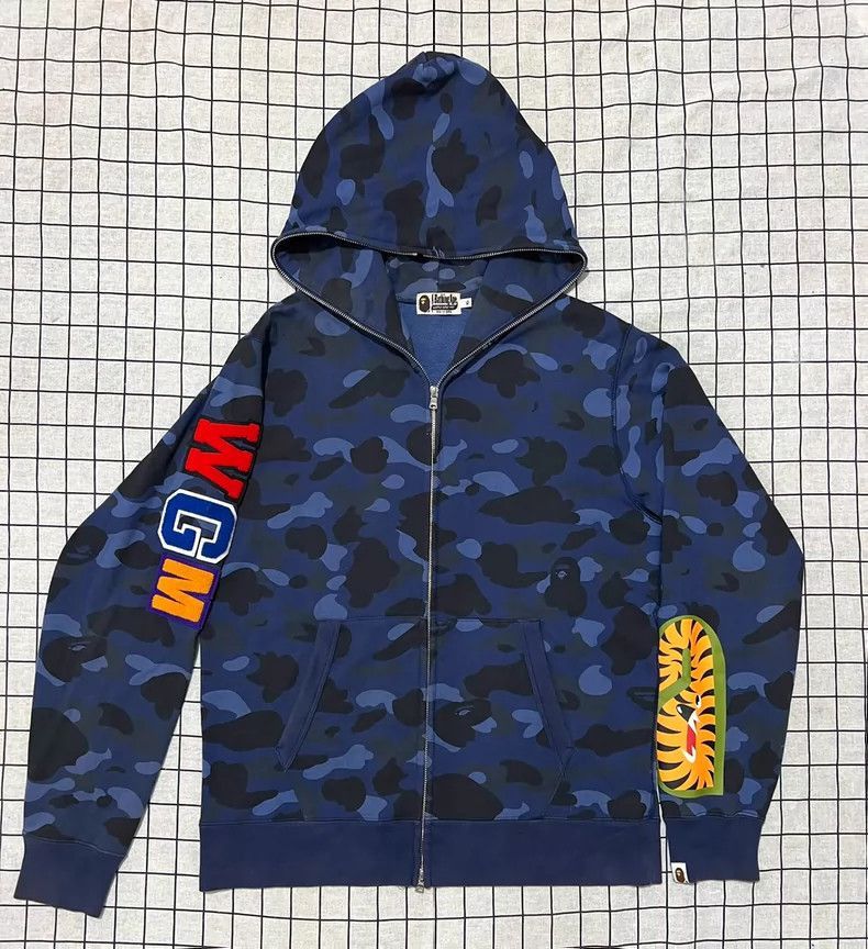 Bape BAPE Blue Camo Shark Hoodie Jacket-2508 Size US XL / EU 56 / 4 - 2 Thumbnail