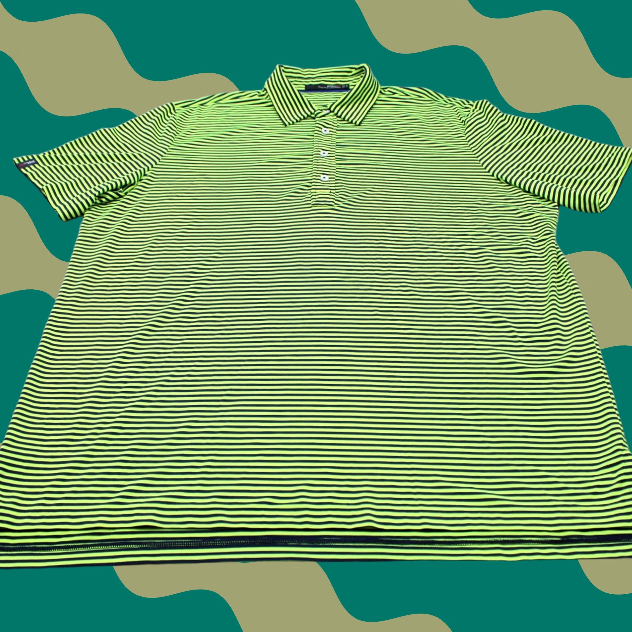RLX Ralph Lauren RLX Ralph Lauren Polo Shirt Mens XL Green/Black Short Sleeve Polyester Blend Stretch Polo Shirt Size US XL / EU 56 / 4 - 1 Thumbnail