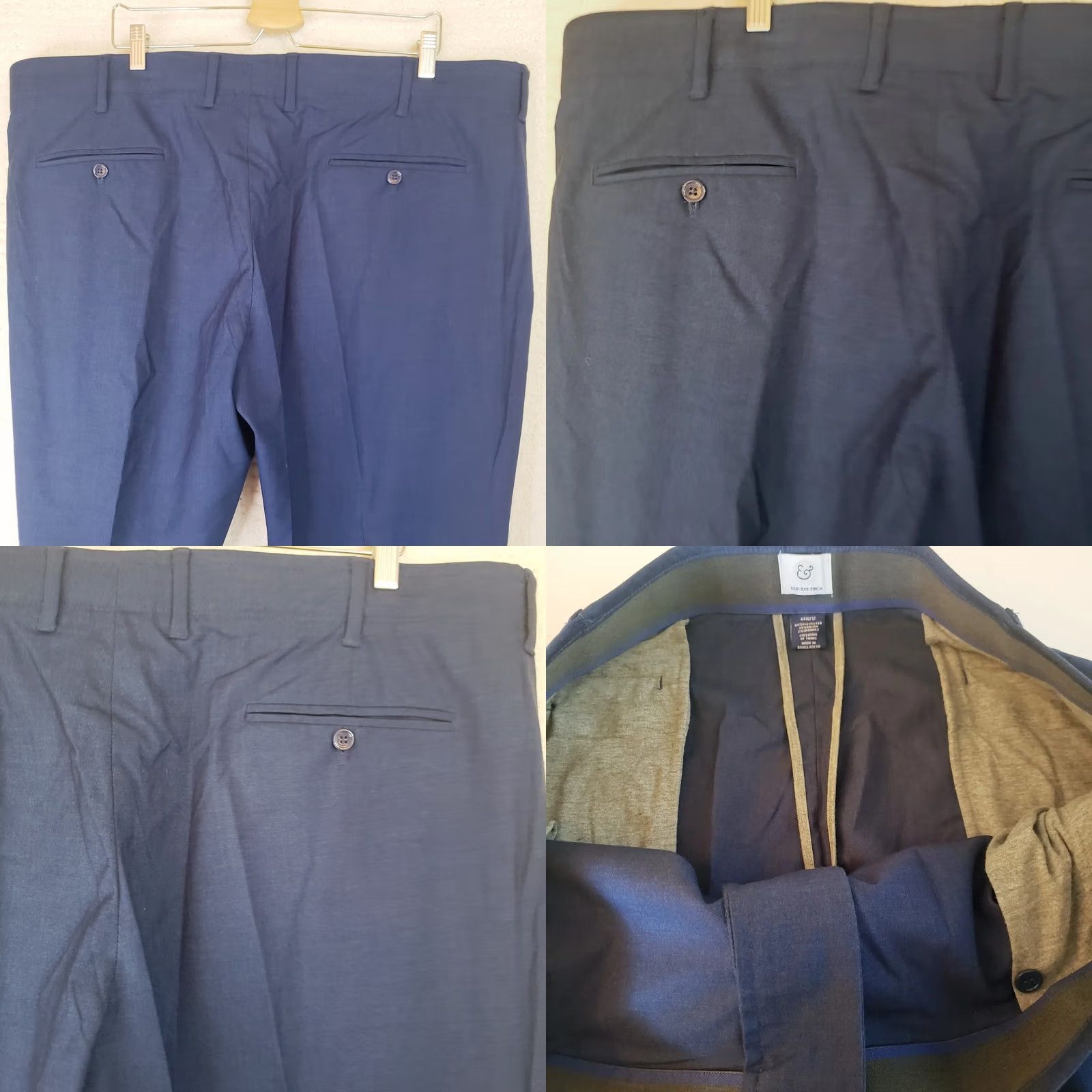 Vintage Kilburne & Finch Mens 44x32 Blue Stretch Flat Front Golf Casual Dress Pants Size US 44 / EU 60 - 8 Thumbnail