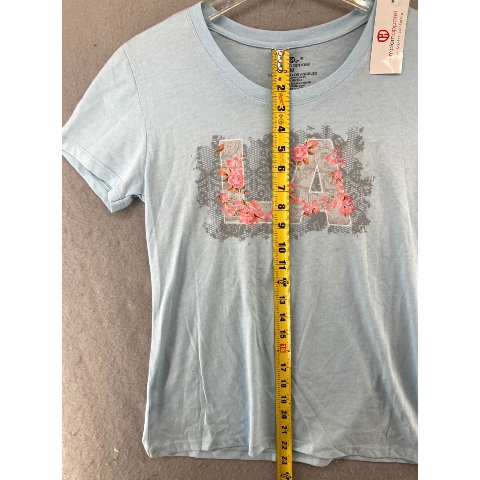 Vintage Emblem Apparel Womens Shirt Medium Blue LA Floral NWT Size L / US 10 / IT 46 - 3 Thumbnail